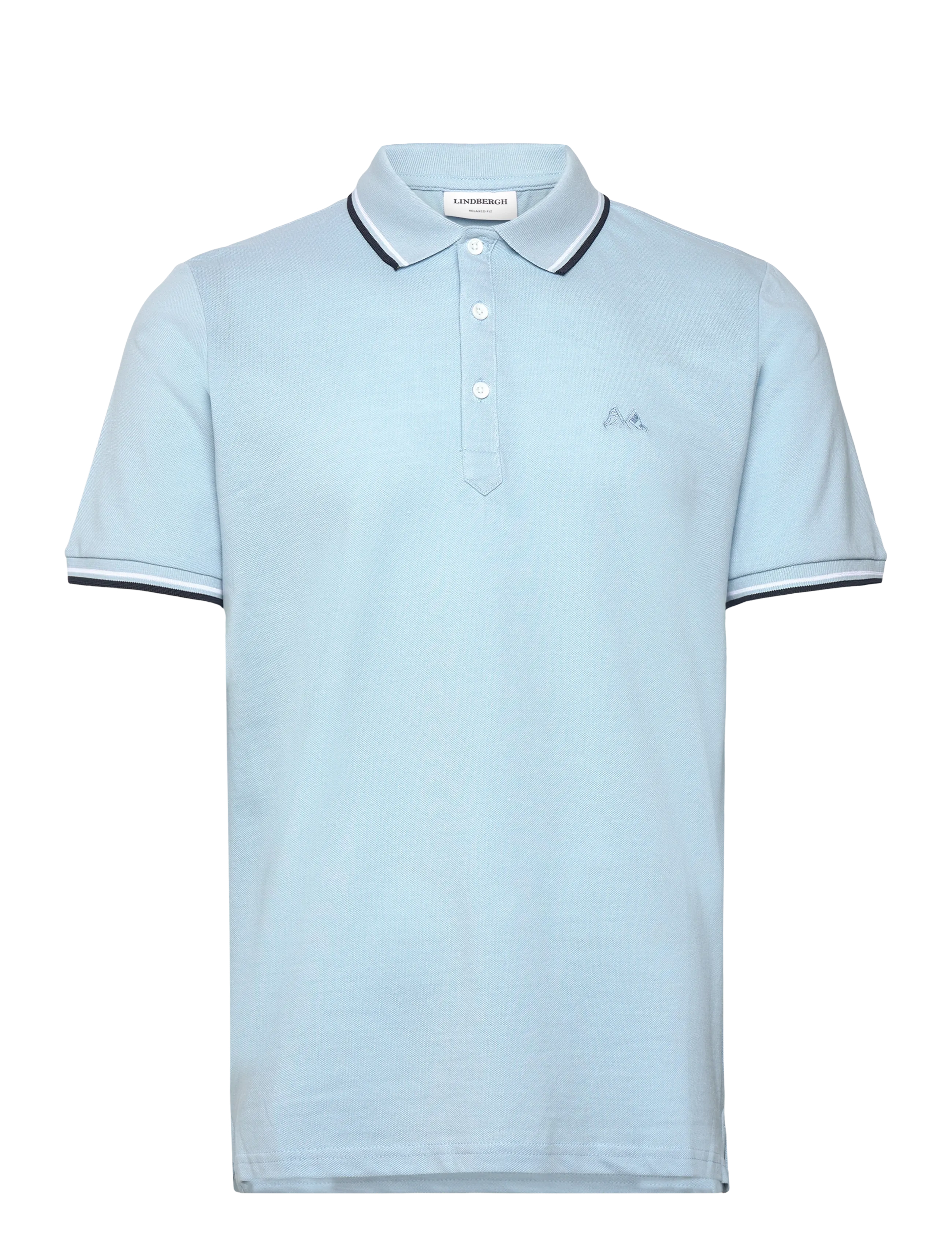 Polo shirt w?. contrast piping - BLUE BREEZE