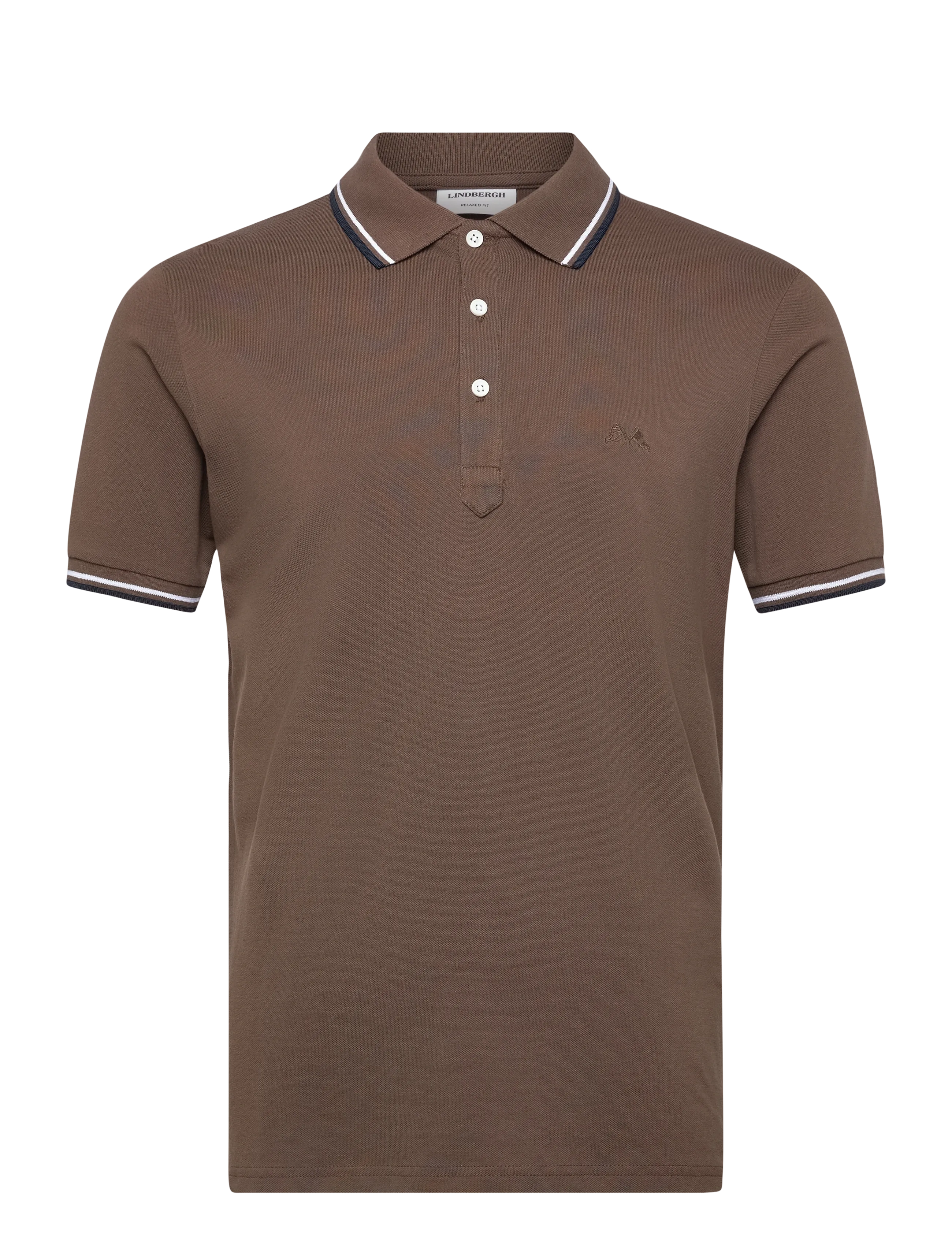 Lindbergh Polo shirt w?. contrast piping - Poloer - DK BROWN / brown