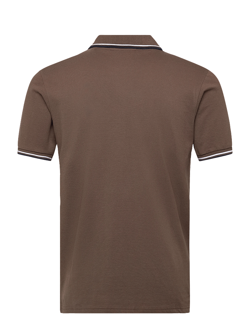 Lindbergh - Polo shirt w?. contrast piping - kortärmade pikéer - dk brown - 1