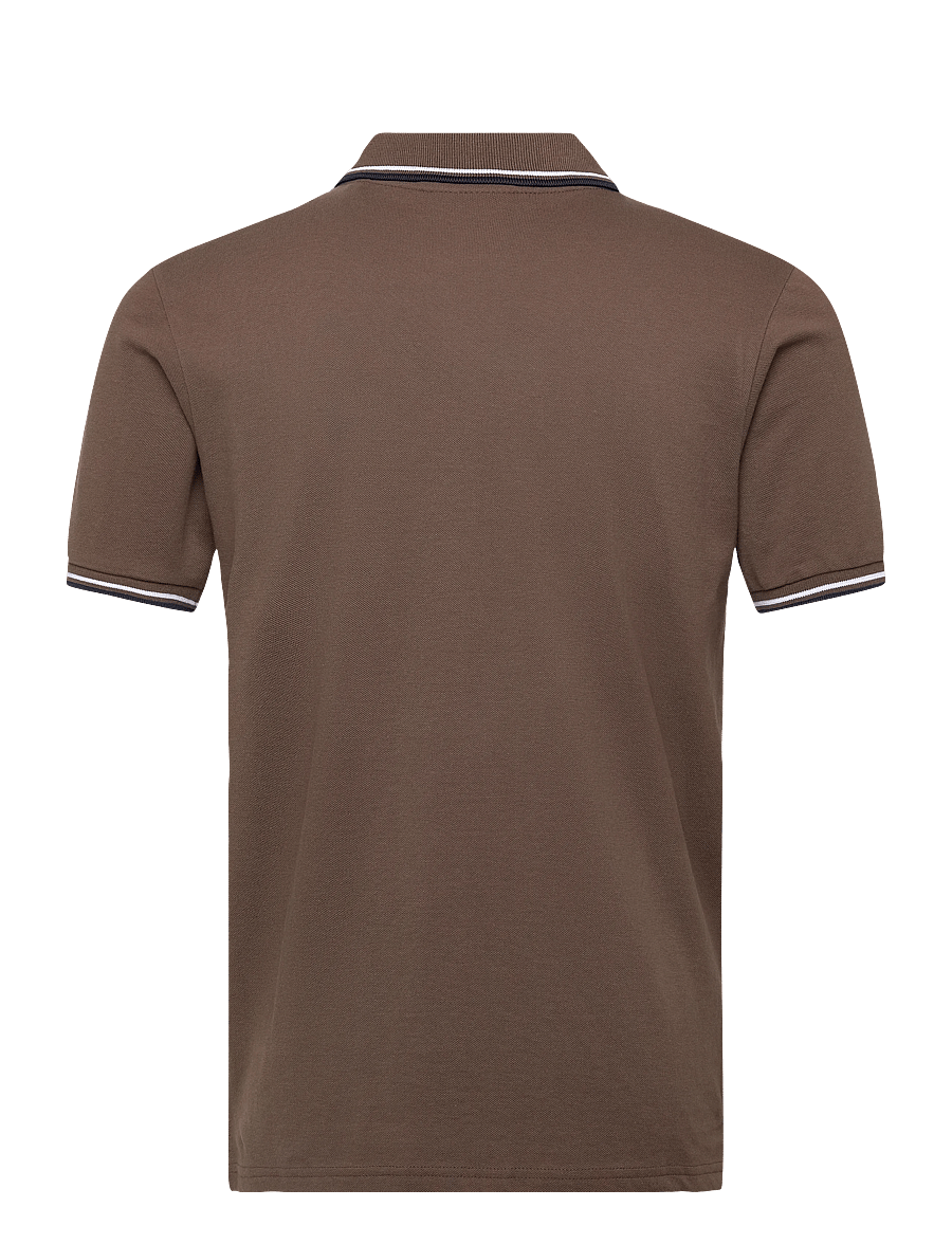 Lindbergh - Polo pique w. contrast piping - kurzärmelig - dk brown - 1