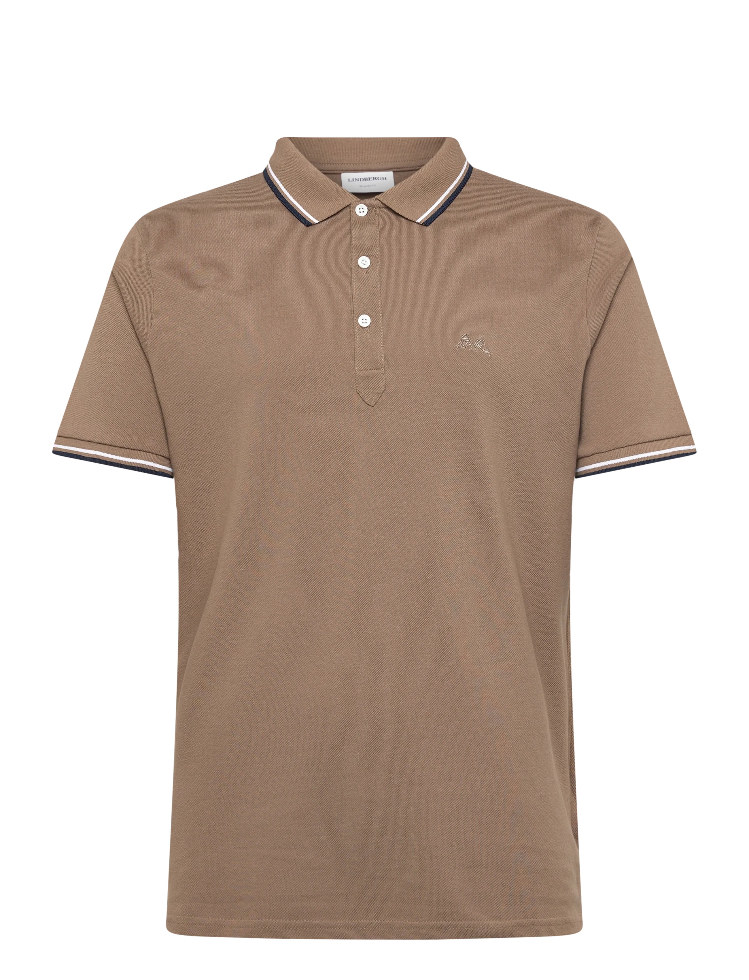 Lindbergh Polo shirt w?. contrast piping - Poloshirts - DK STONE / beige