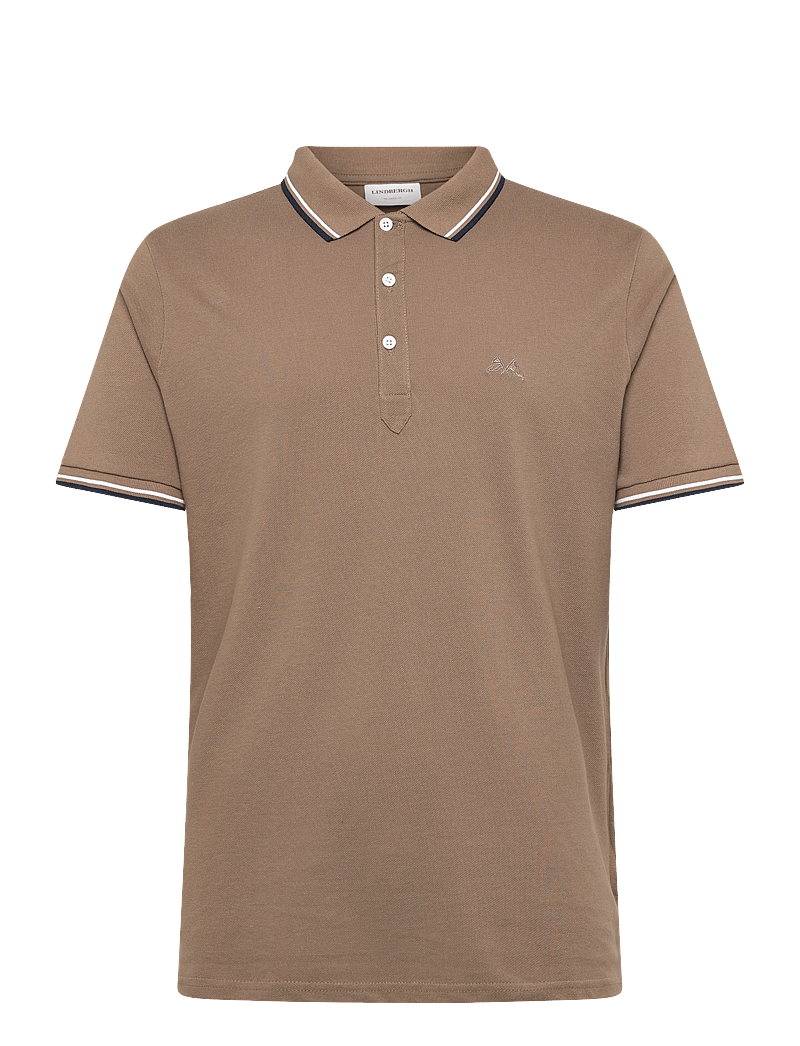 Lindbergh - Polo shirt w?. contrast piping - kortärmade pikéer - dk stone - 0