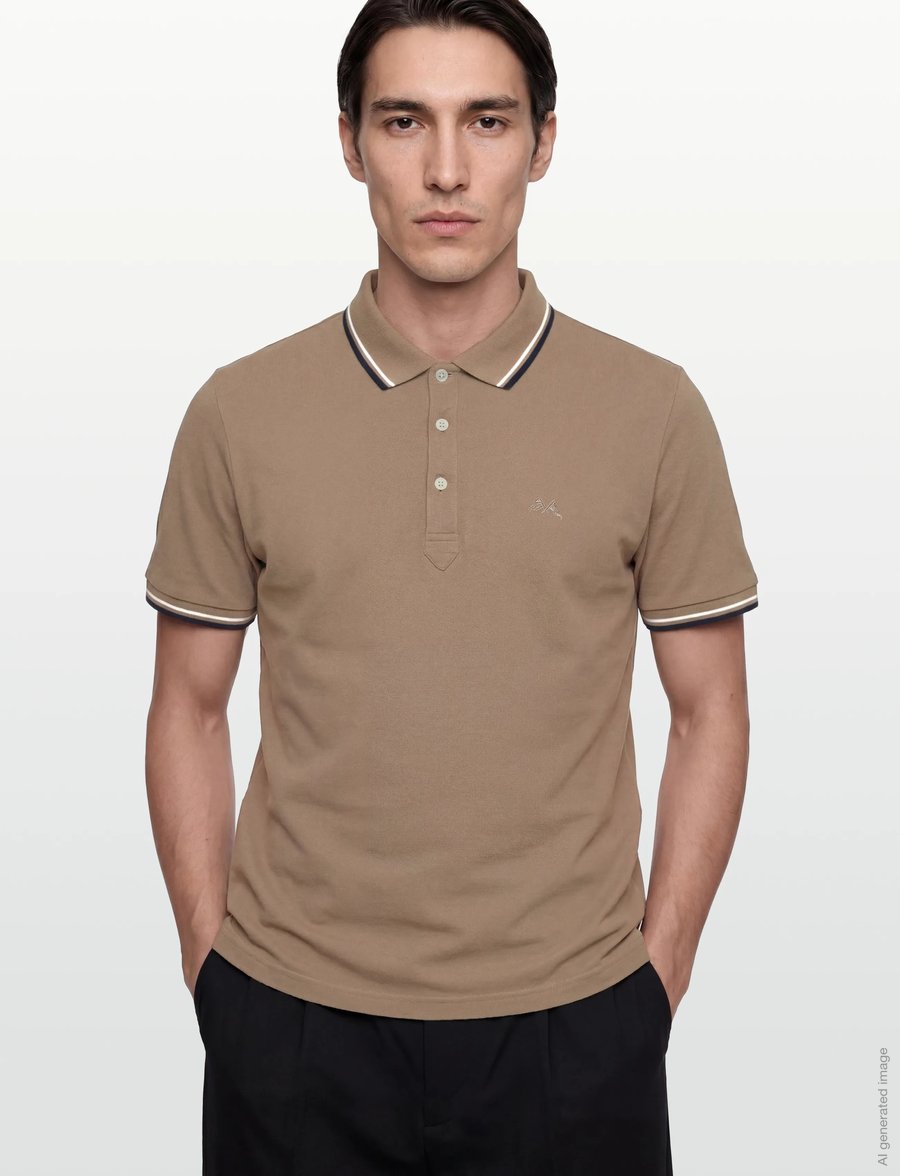 Lindbergh - Polo shirt w?. contrast piping - kurzärmelig - dk stone - 3