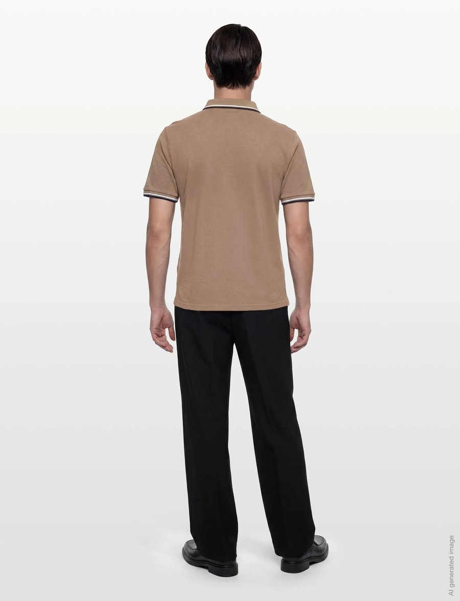 Lindbergh - Polo shirt w?. contrast piping - kurzärmelig - dk stone - 4