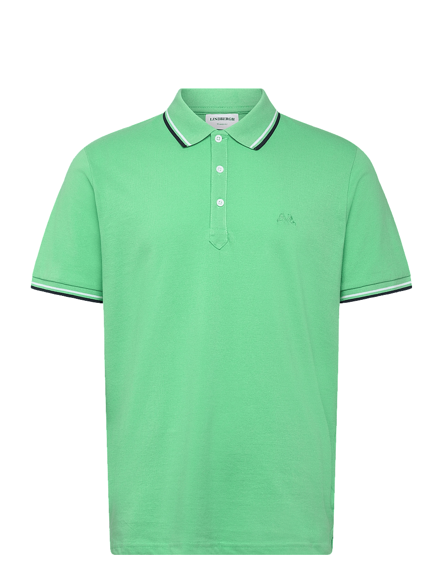 Lindbergh - Polo pique w. contrast piping - kurzärmelig - fresh mint - 0
