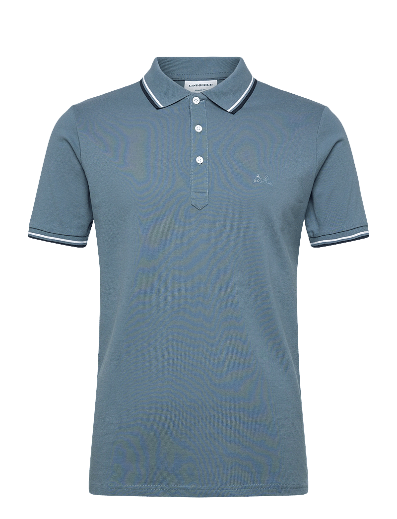 Lindbergh - Polo pique w. contrast piping - kurzärmelig - iron blue - 0