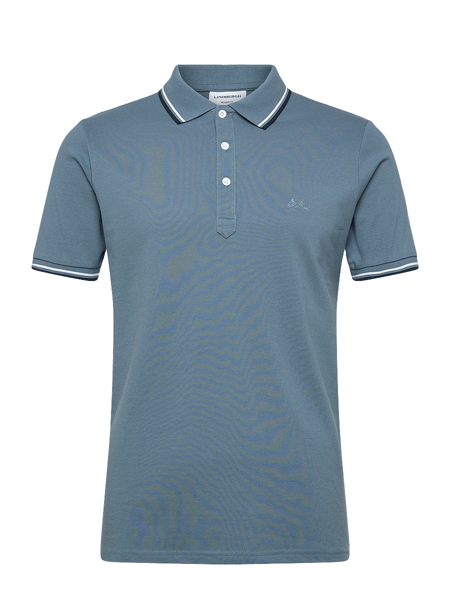 Lindbergh - Polo shirt w?. contrast piping - kurzärmelig - iron blue - 0