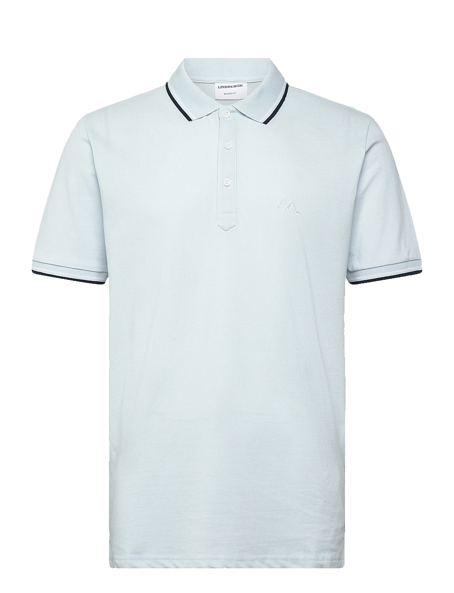 Lindbergh - Polo pique w. contrast piping - kurzärmelig - lt blue sky - 0