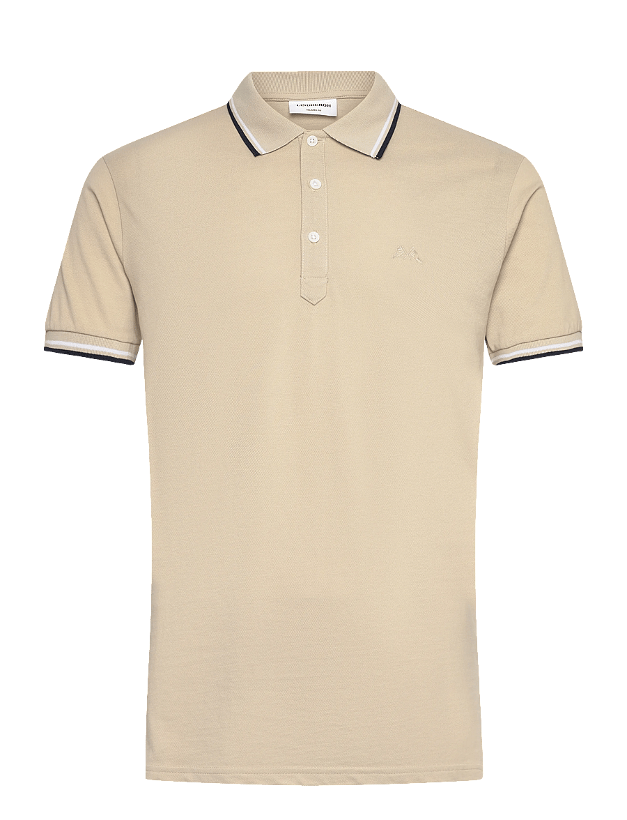 Lindbergh - Polo pique w. contrast piping - kurzärmelig - lt stone grey - 1
