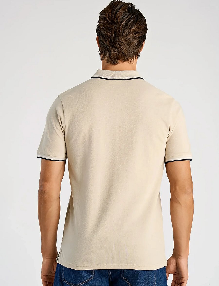 Lindbergh - Polo pique w. contrast piping - kurzärmelig - lt stone grey - 4