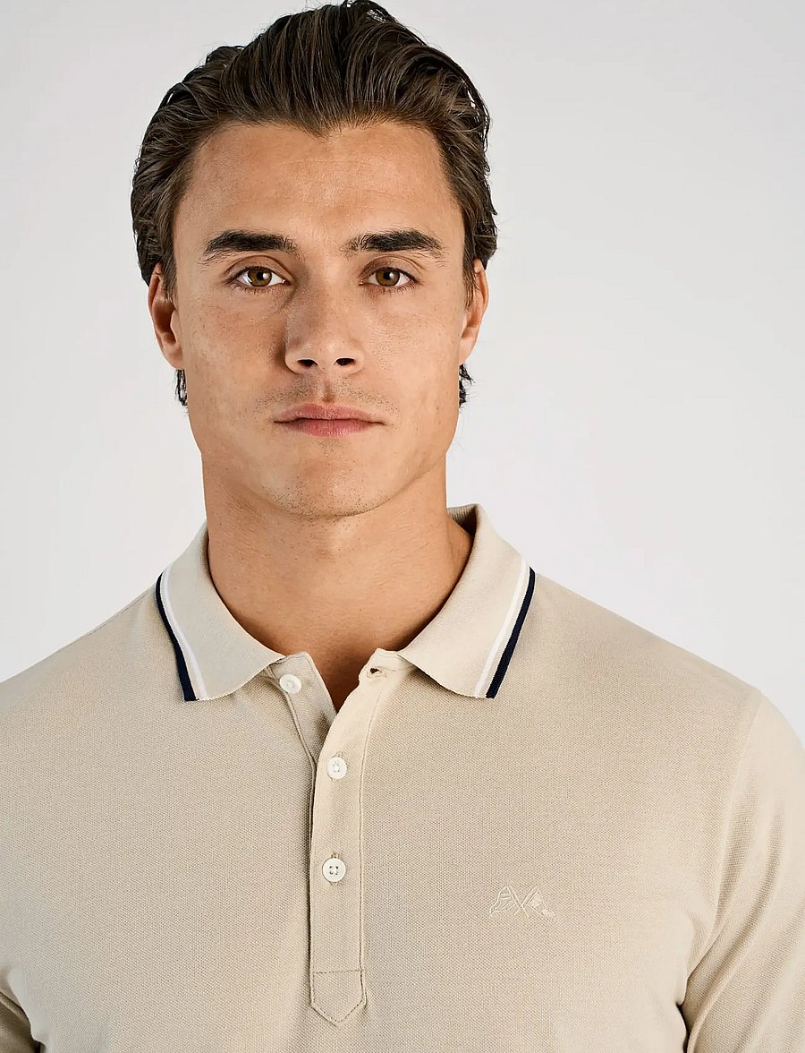 Lindbergh - Polo pique w. contrast piping - kurzärmelig - lt stone grey - 5