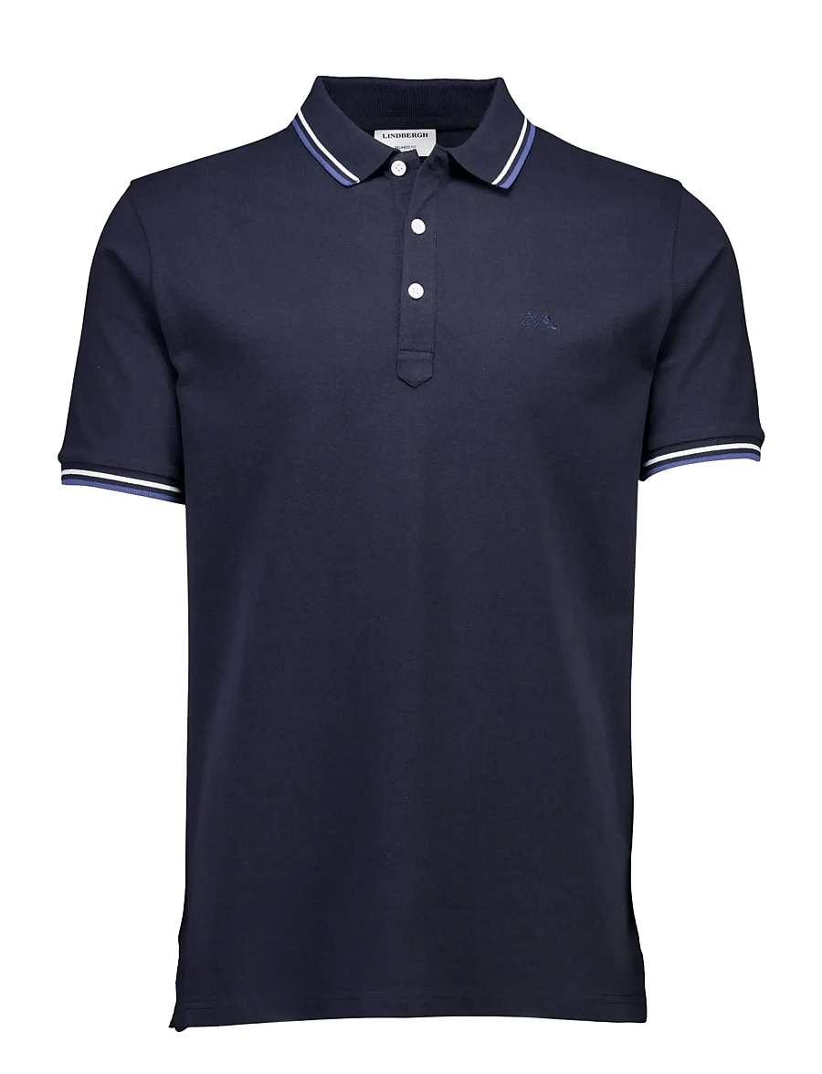 Lindbergh - Polo pique w. contrast piping - kurzärmelig - navy 424 - 1