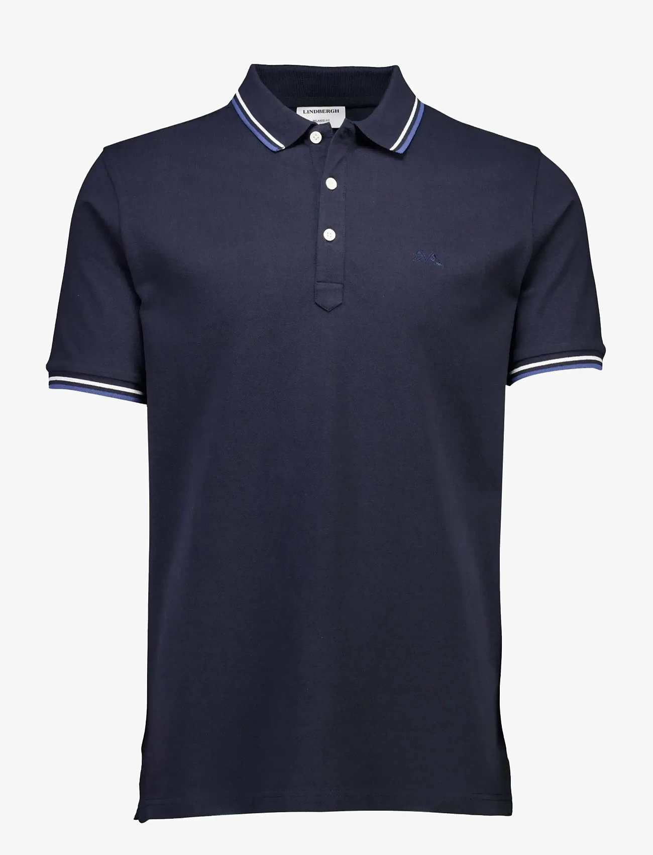 Lindbergh - Polo pique w. contrast piping - kortærmede poloer - navy 424 - 1