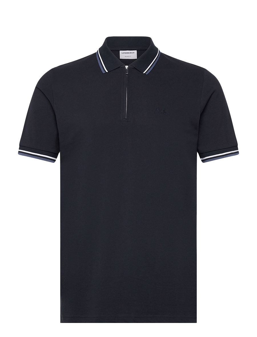 Lindbergh - Polo pique w. contrast piping - kurzärmelig - navy 424 - 1