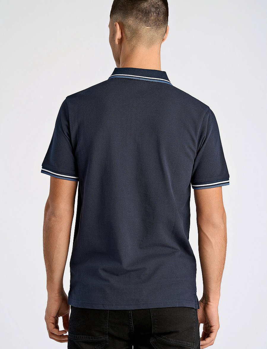 Lindbergh - Polo pique w. contrast piping - kurzärmelig - navy 424 - 3