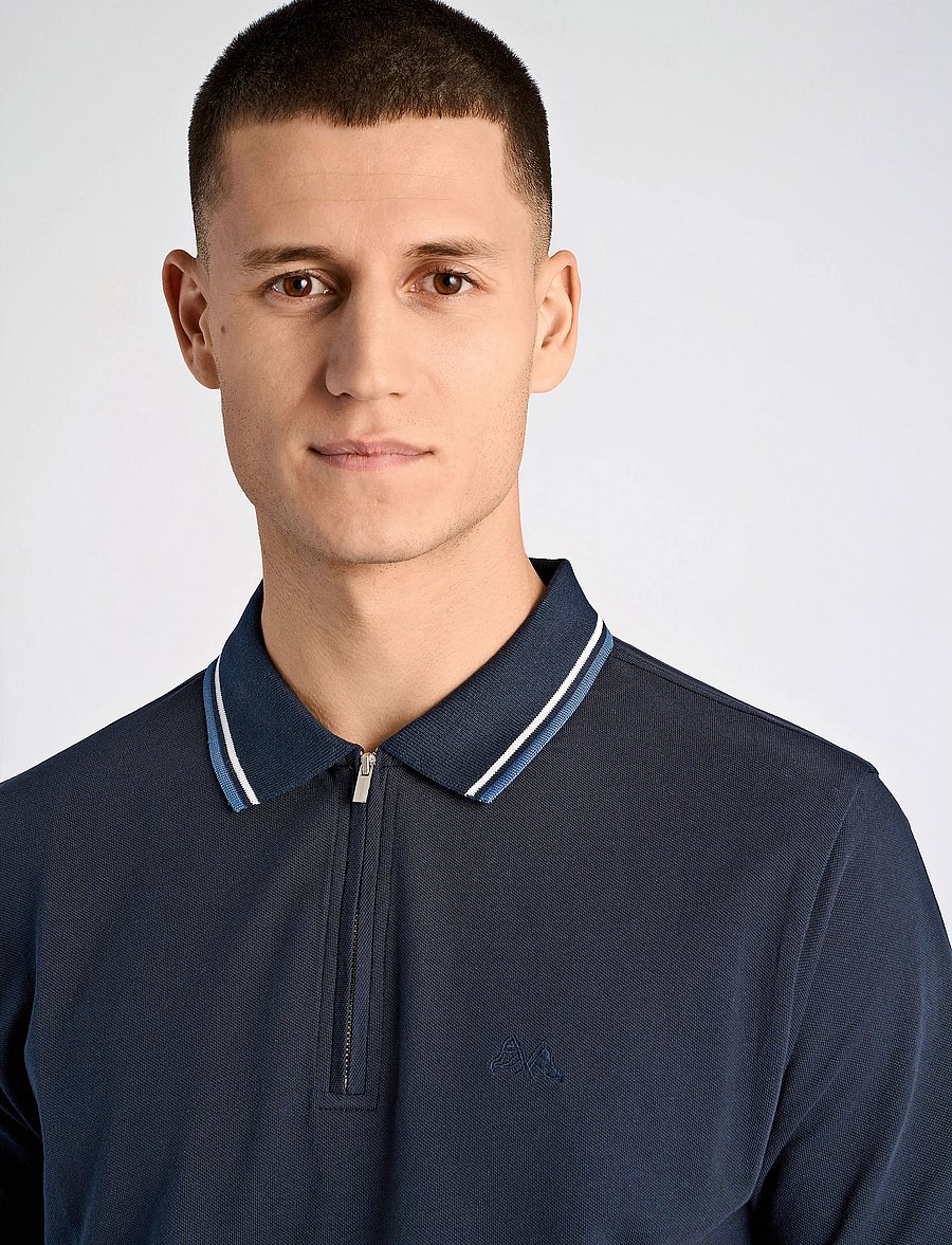 Lindbergh - Polo pique w. contrast piping - kurzärmelig - navy 424 - 5