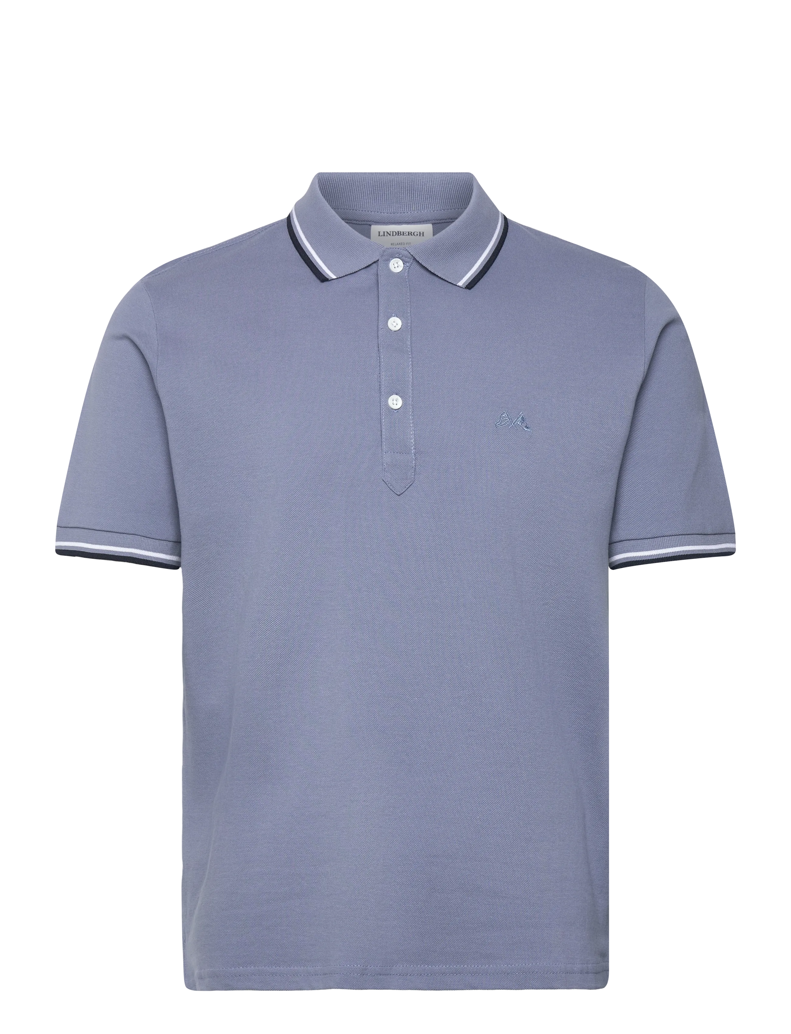 Lindbergh Polo shirt w?. contrast piping - Lindbergh - SOFT GREY / blue