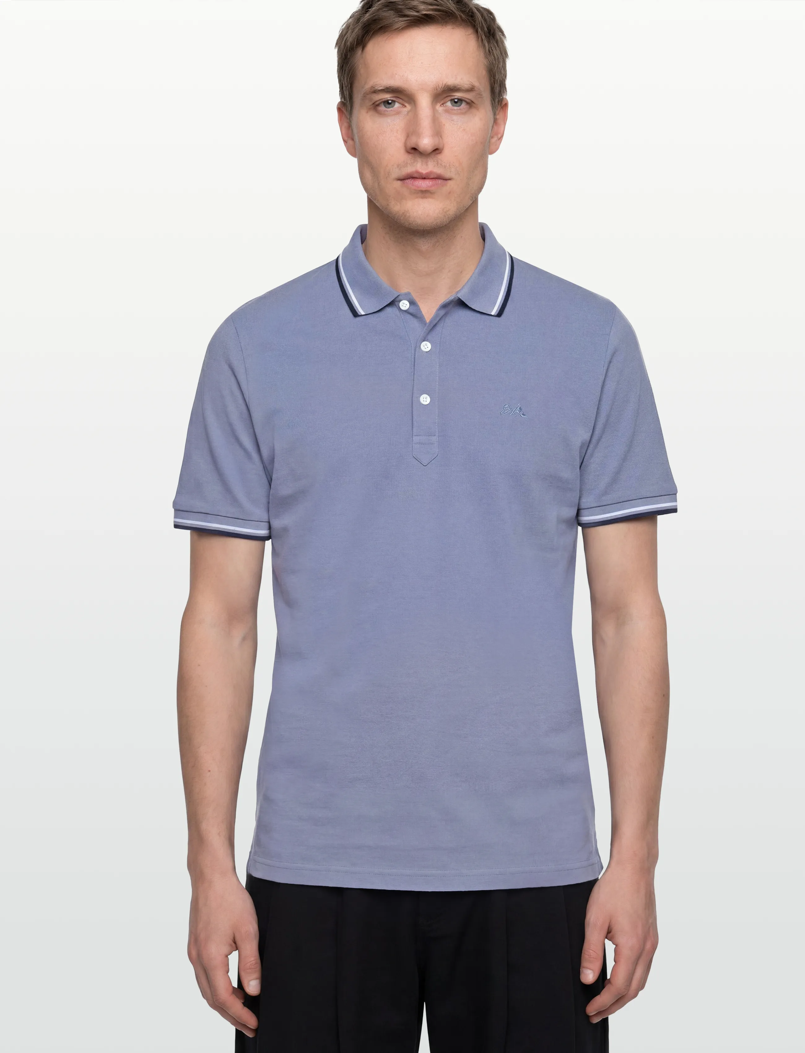Lindbergh - Polo pique w. contrast piping - polo marškinėliai trumpomis rankovėmis - soft grey - 3