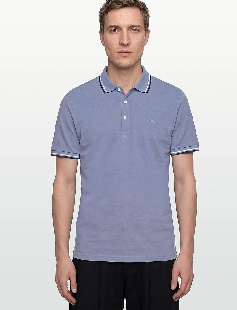 Lindbergh - Polo pique w. contrast piping - polo marškinėliai trumpomis rankovėmis - soft grey - 3
