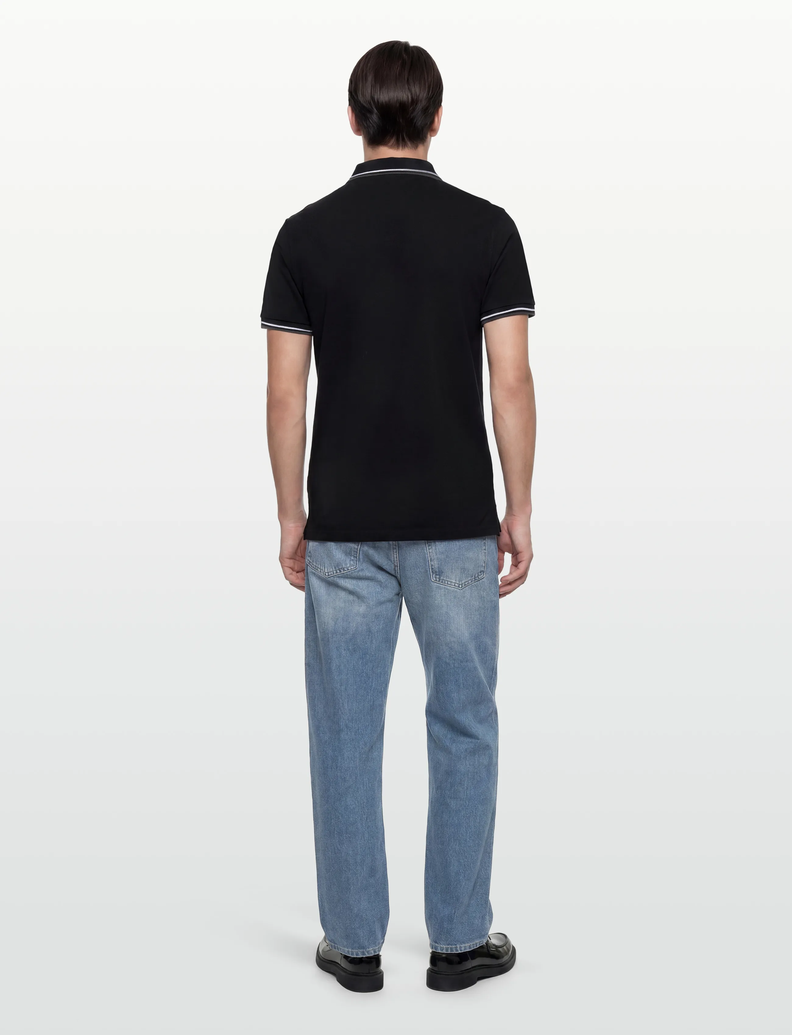 Lindbergh - Polo pique w. contrast piping - kortærmede poloer - space black - 4