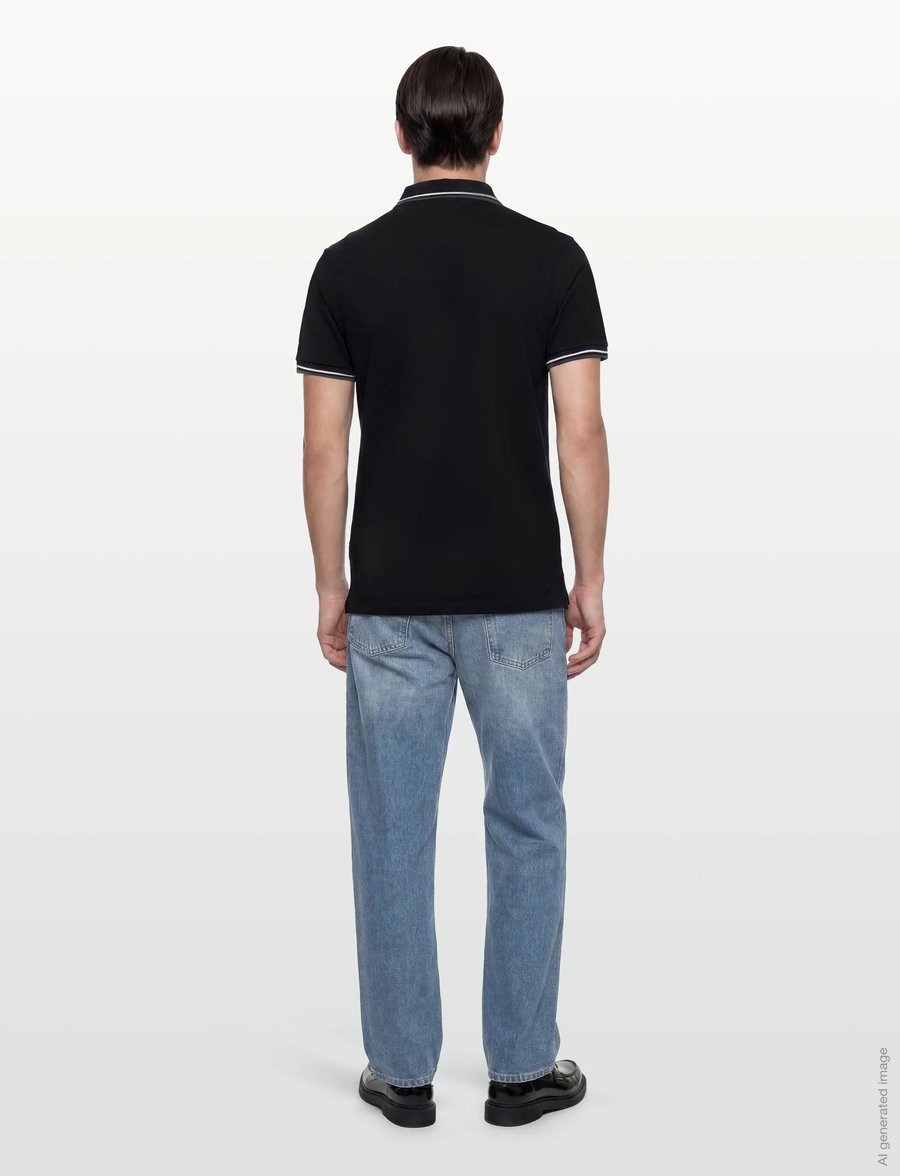 Lindbergh - Polo pique w. contrast piping - kurzärmelig - space black - 4