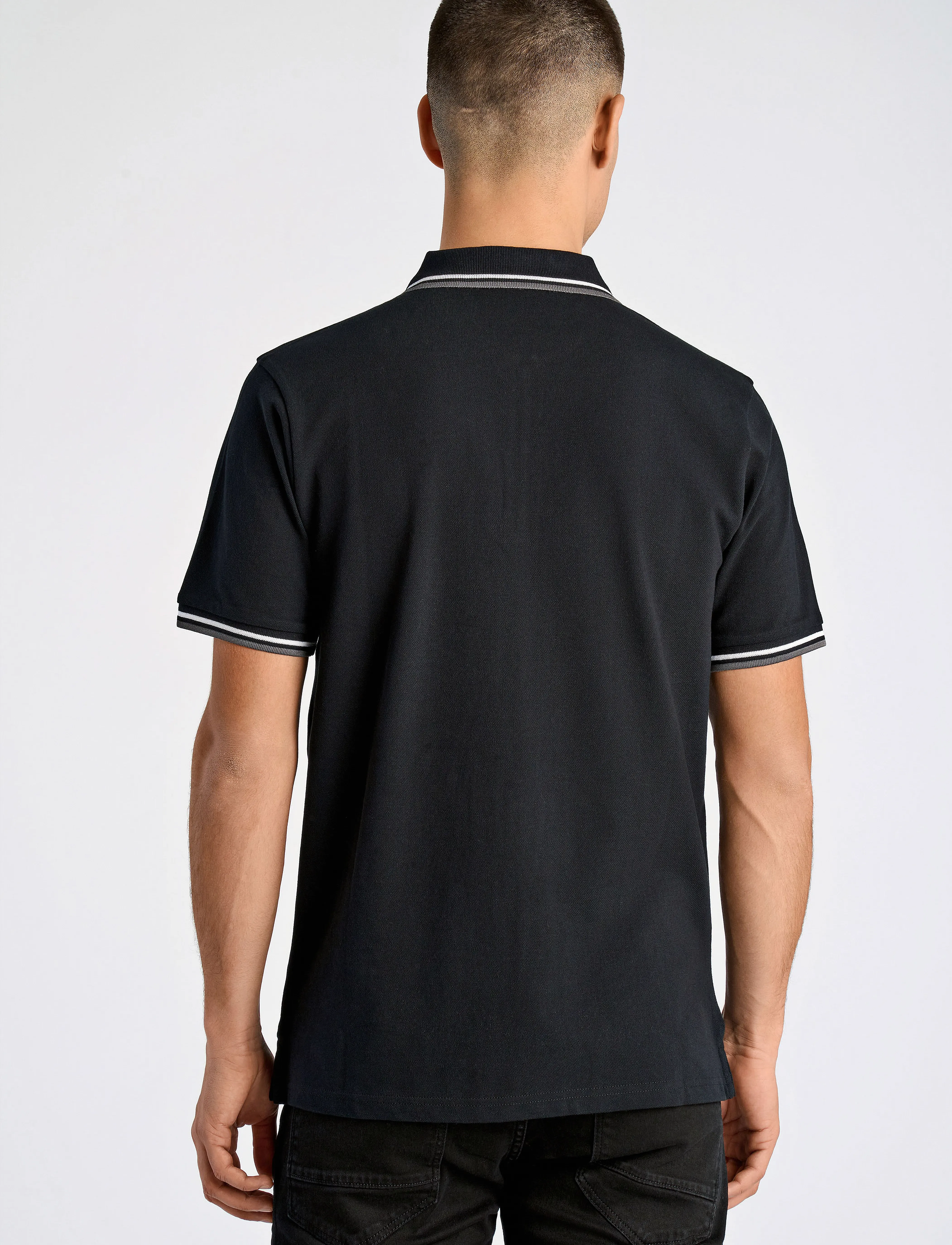Lindbergh - Polo pique w. contrast piping - laveste priser - space black - 3