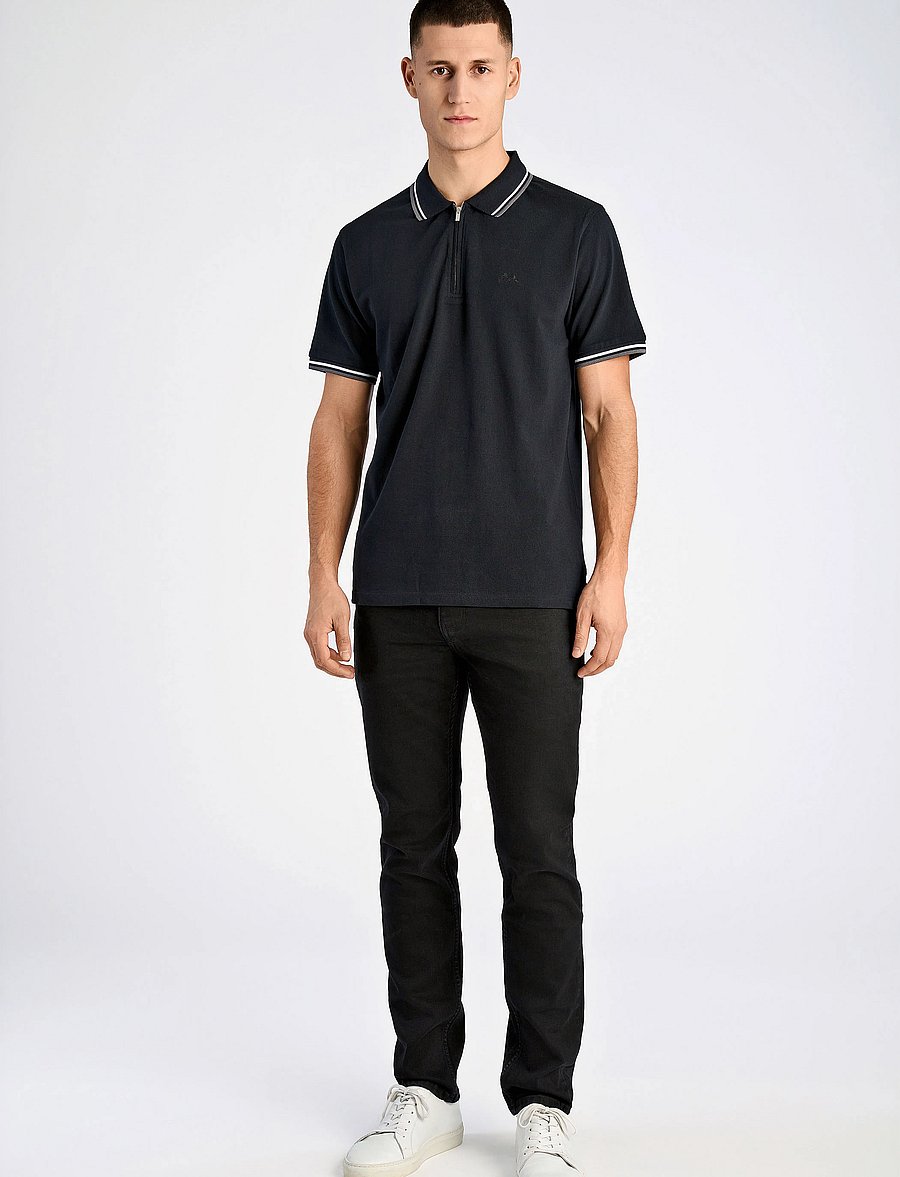 Lindbergh - Polo pique w. contrast piping - kurzärmelig - space black - 4