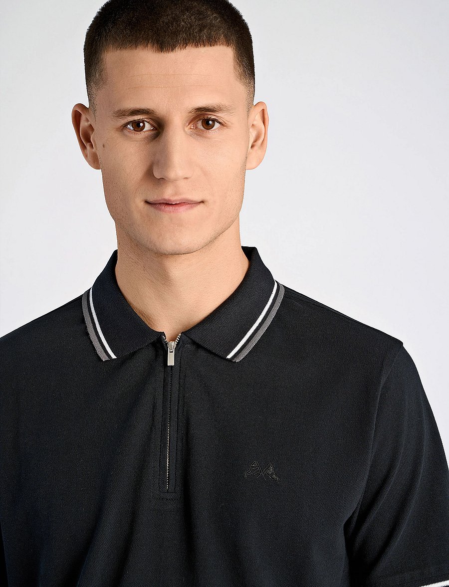 Lindbergh - Polo pique w. contrast piping - kurzärmelig - space black - 5
