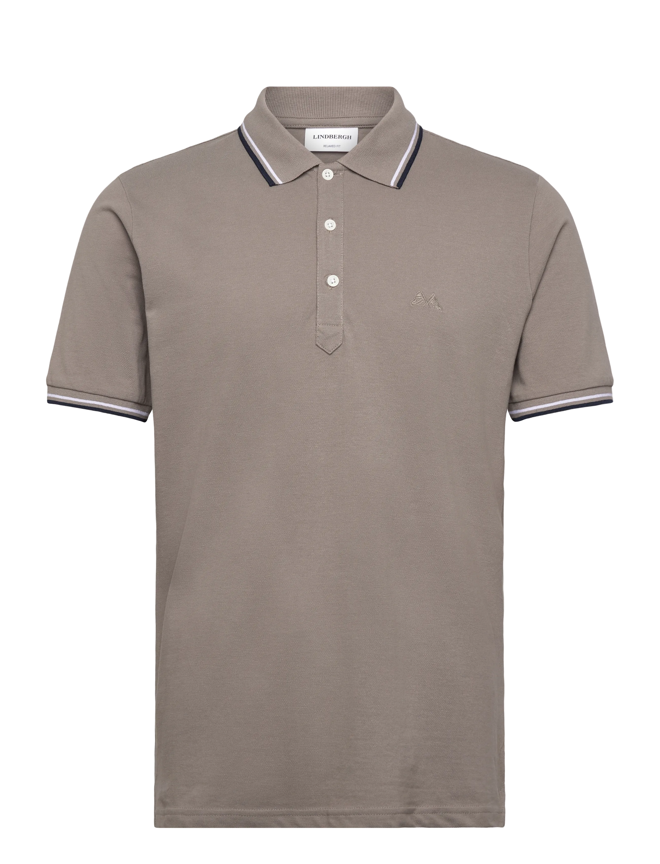 Lindbergh Polo pique w. contrast piping - Pikéer - STONE GREY / grey