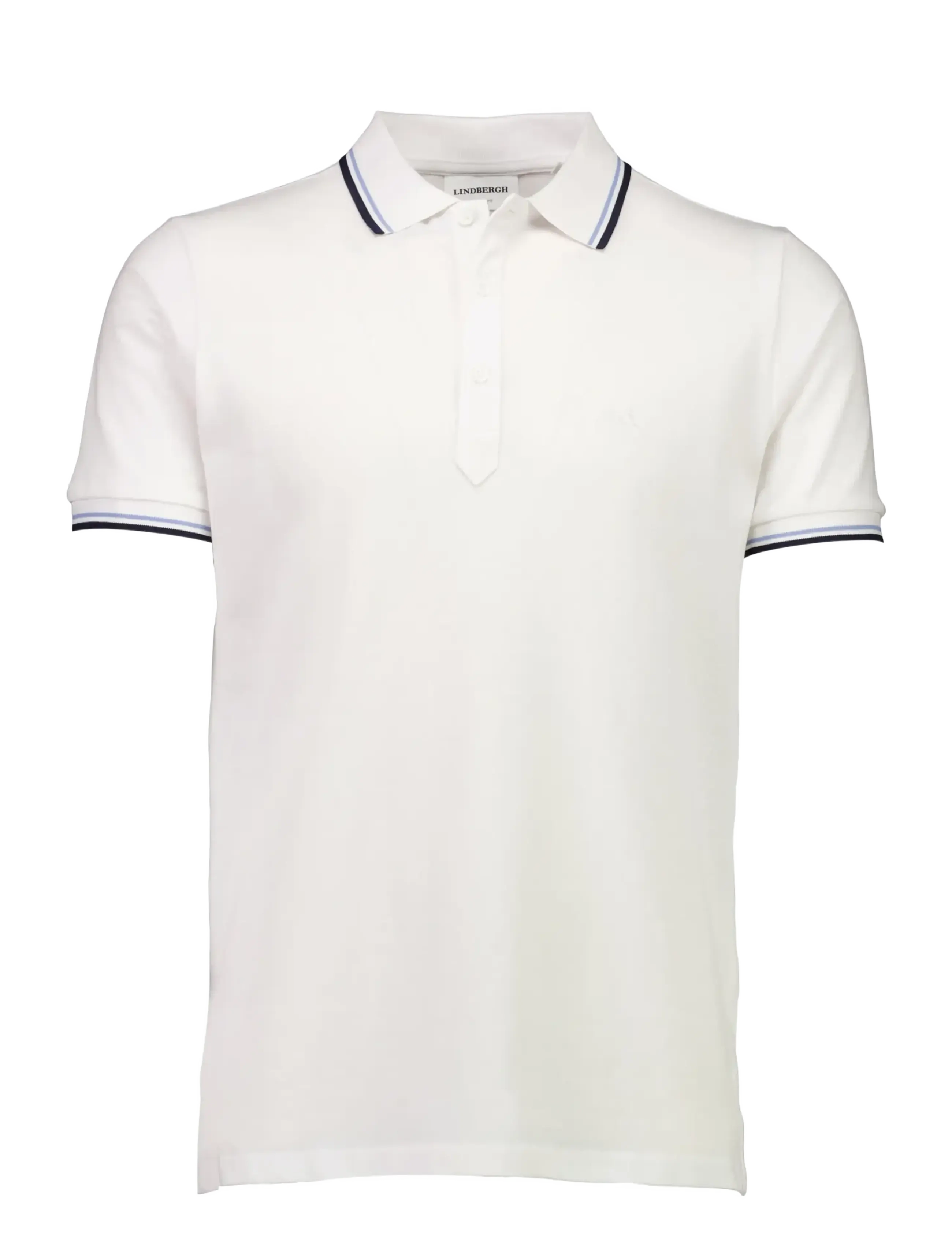 Lindbergh Polo pique w. contrast piping - Poloer - WHITE WAVE / white