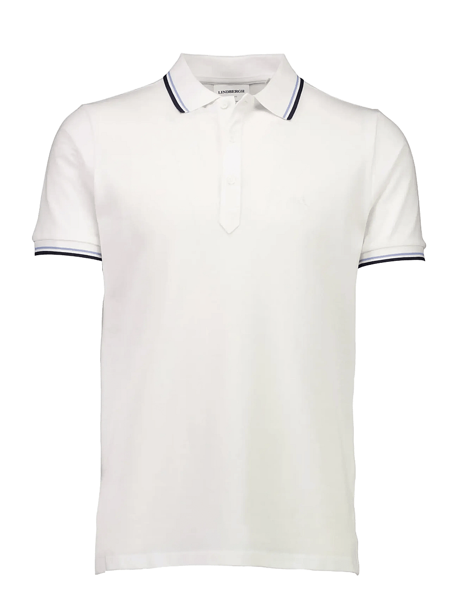 Lindbergh - Polo pique w. contrast piping - polo marškinėliai trumpomis rankovėmis - white wave - 1