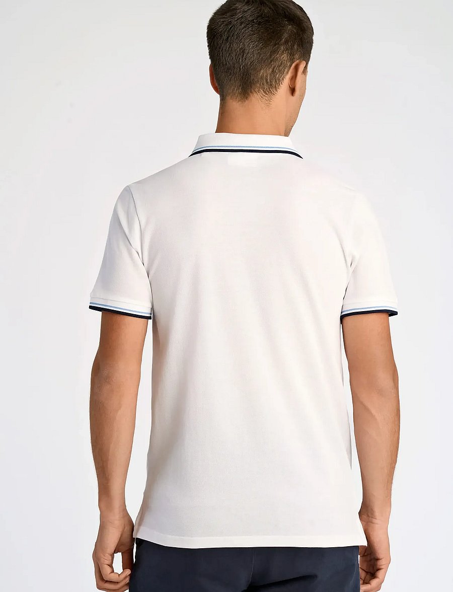 Lindbergh - Polo pique w. contrast piping - polo marškinėliai trumpomis rankovėmis - white wave - 3