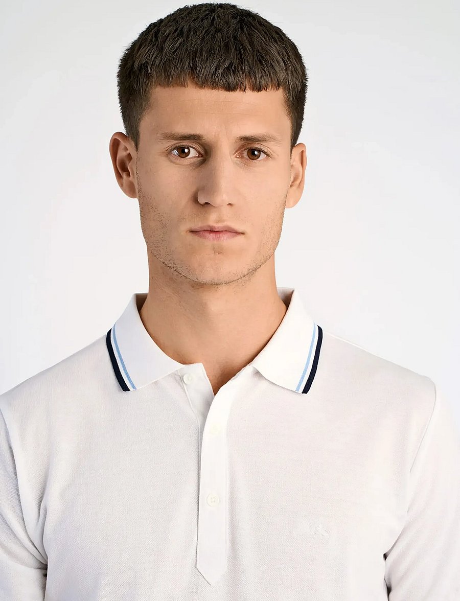 Lindbergh - Polo pique w. contrast piping - polo marškinėliai trumpomis rankovėmis - white wave - 5