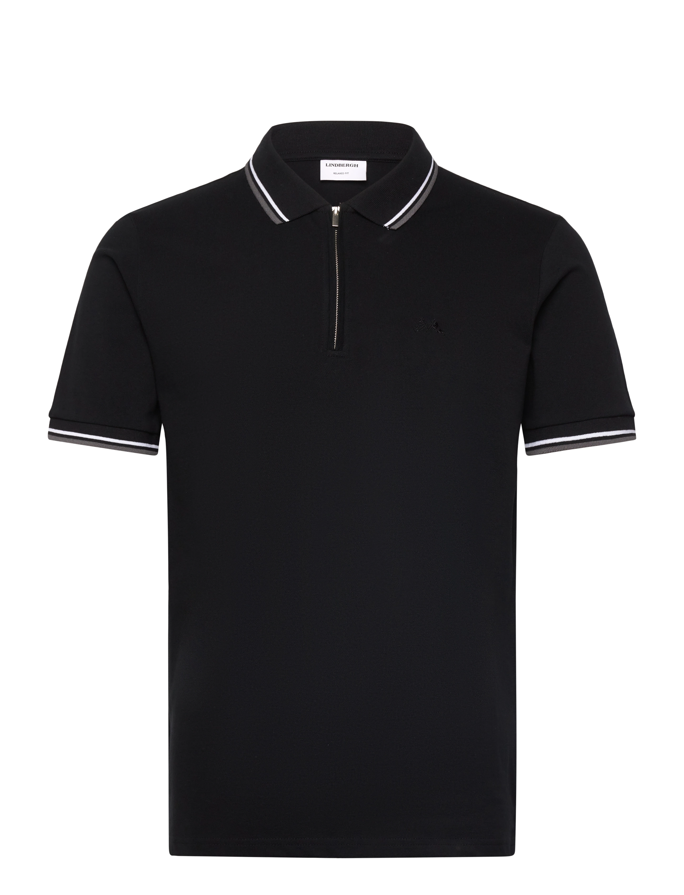 Lindbergh Polo pique w?. zip - Die niedrigsten Preise - SPACE BLACK / black