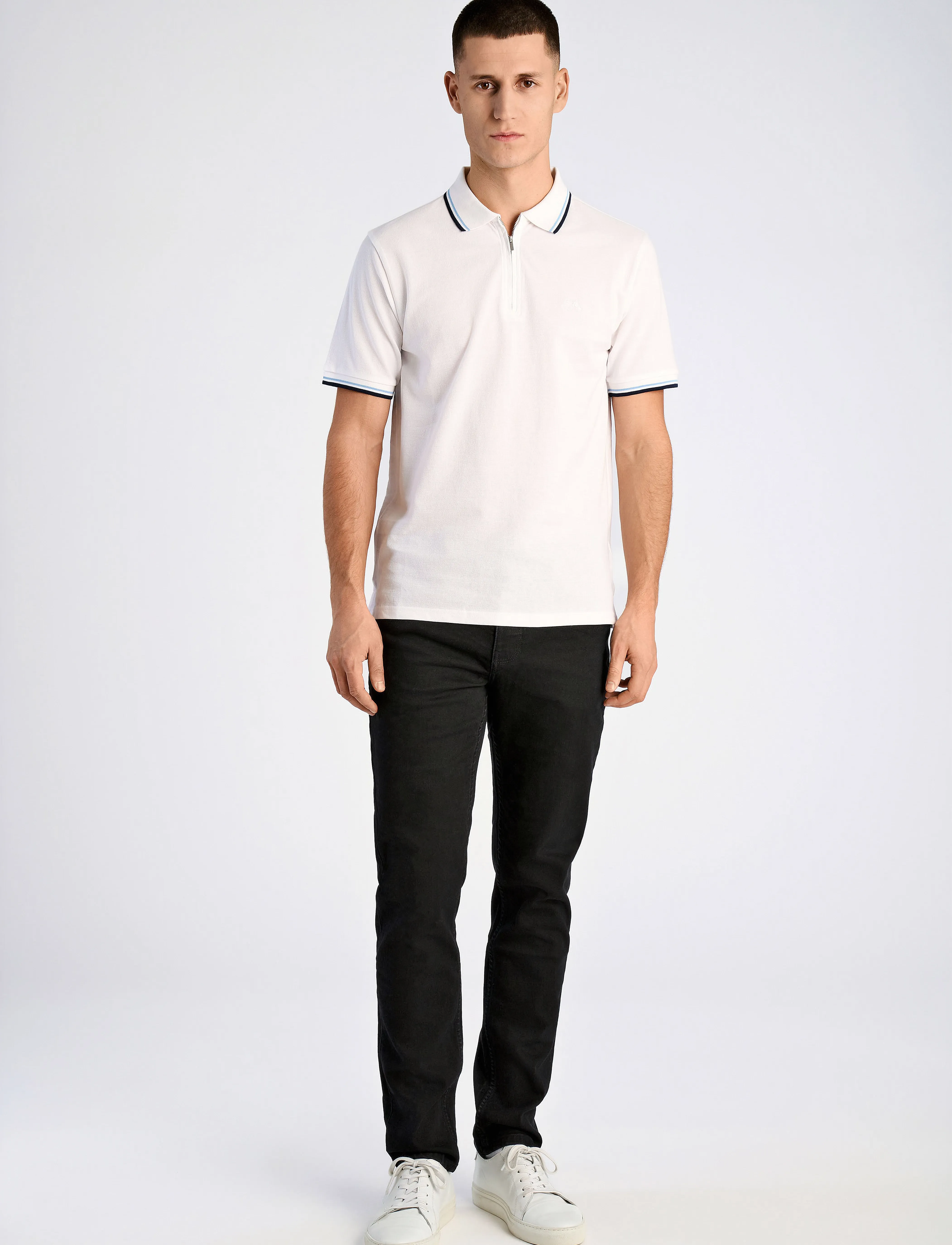 Lindbergh - Polo pique w?. zip - kortärmade pikéer - white wave - 4