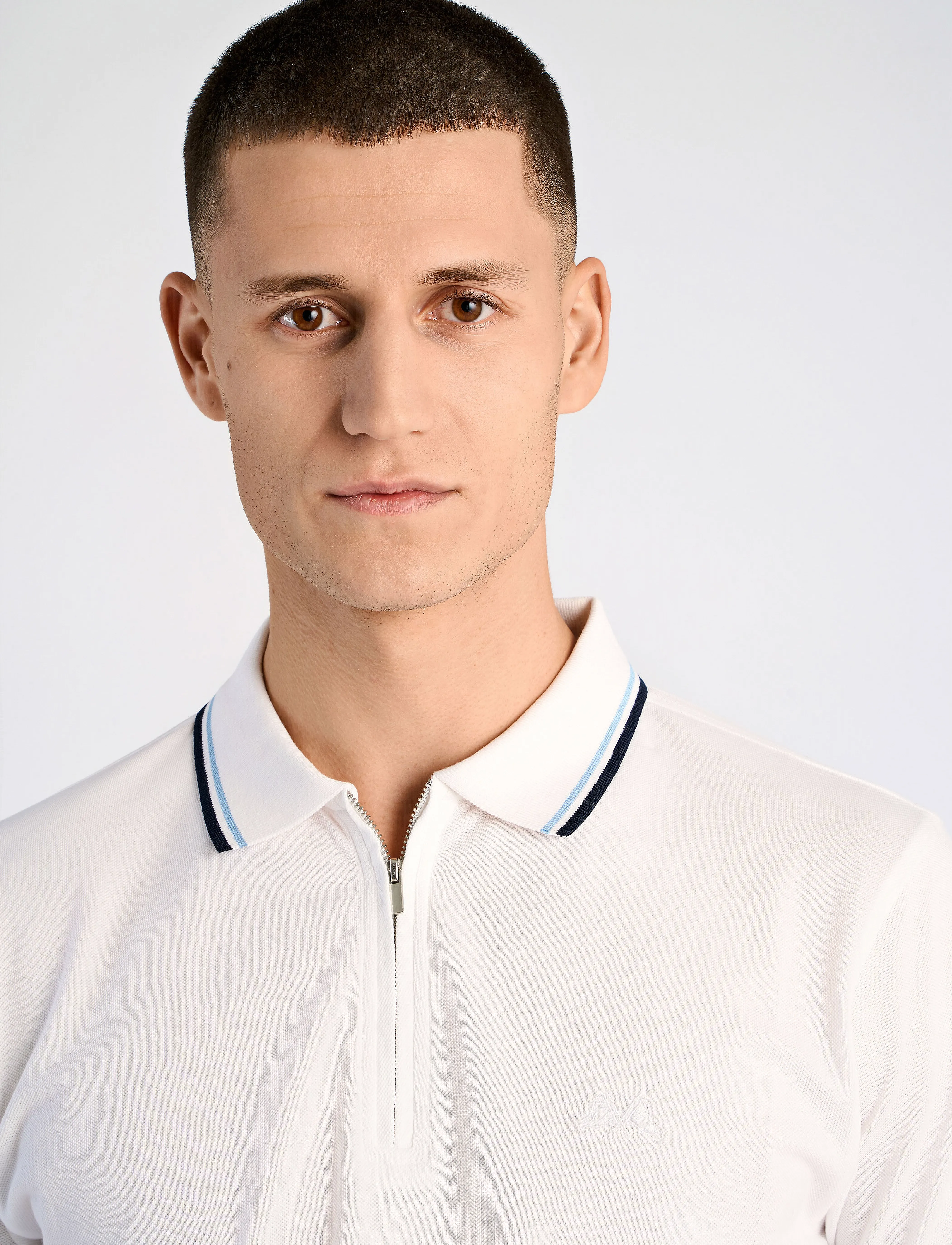 Lindbergh - Polo pique w?. zip - kortärmade pikéer - white wave - 5