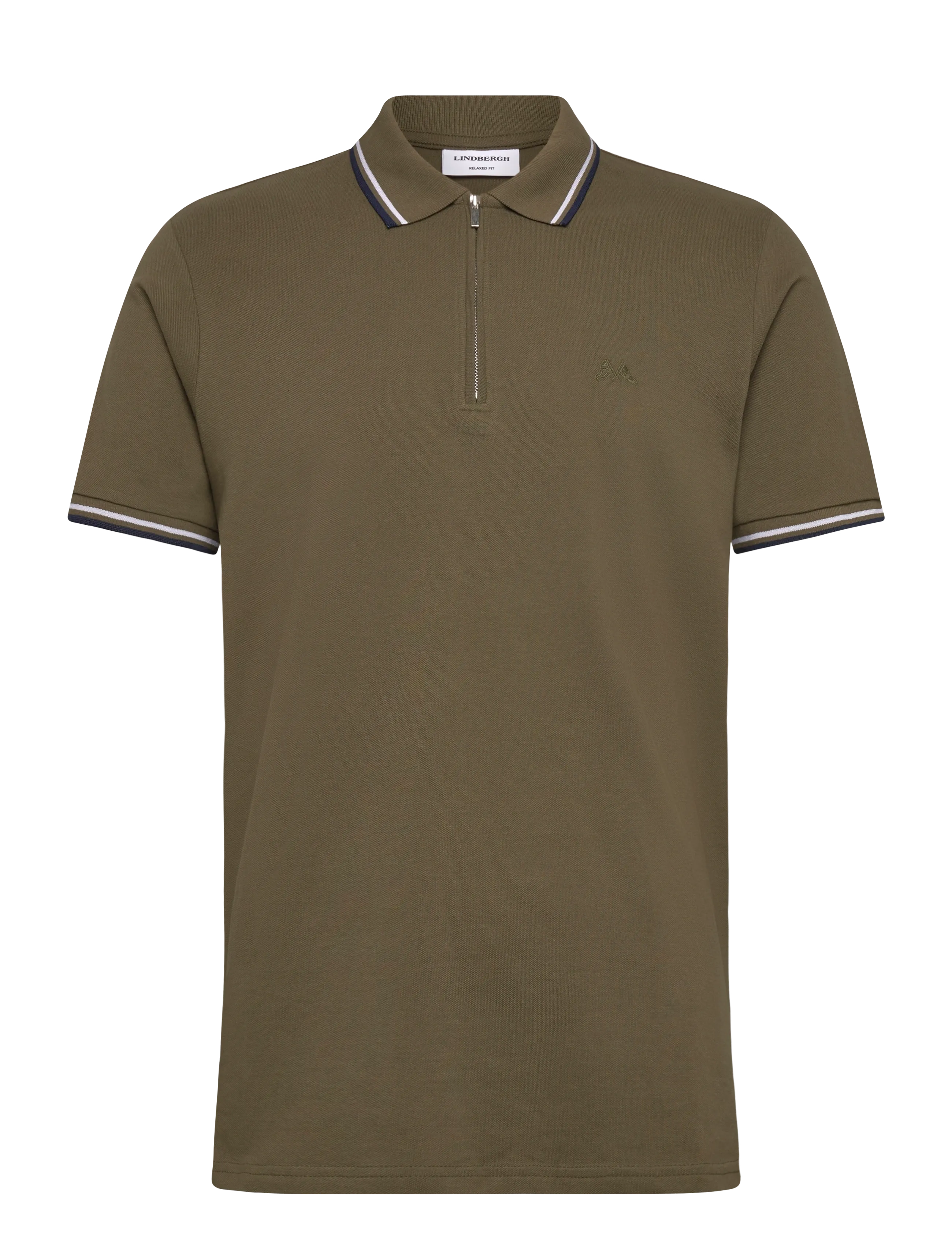Lindbergh Polo shirt w?. zip neck - Poloshirts - ARMY 424 / green