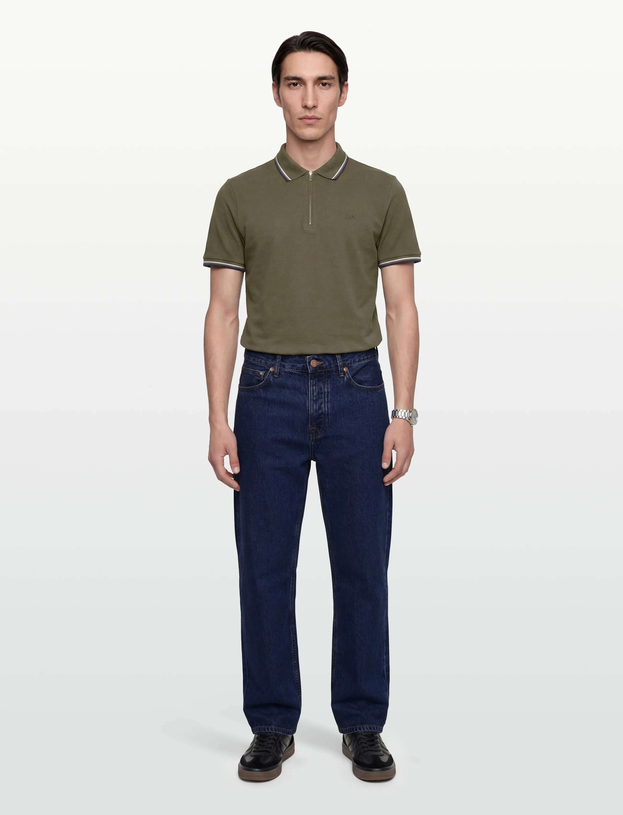 Lindbergh Polo shirt w. contrast piping - Pikéer - ARMY 424 / green