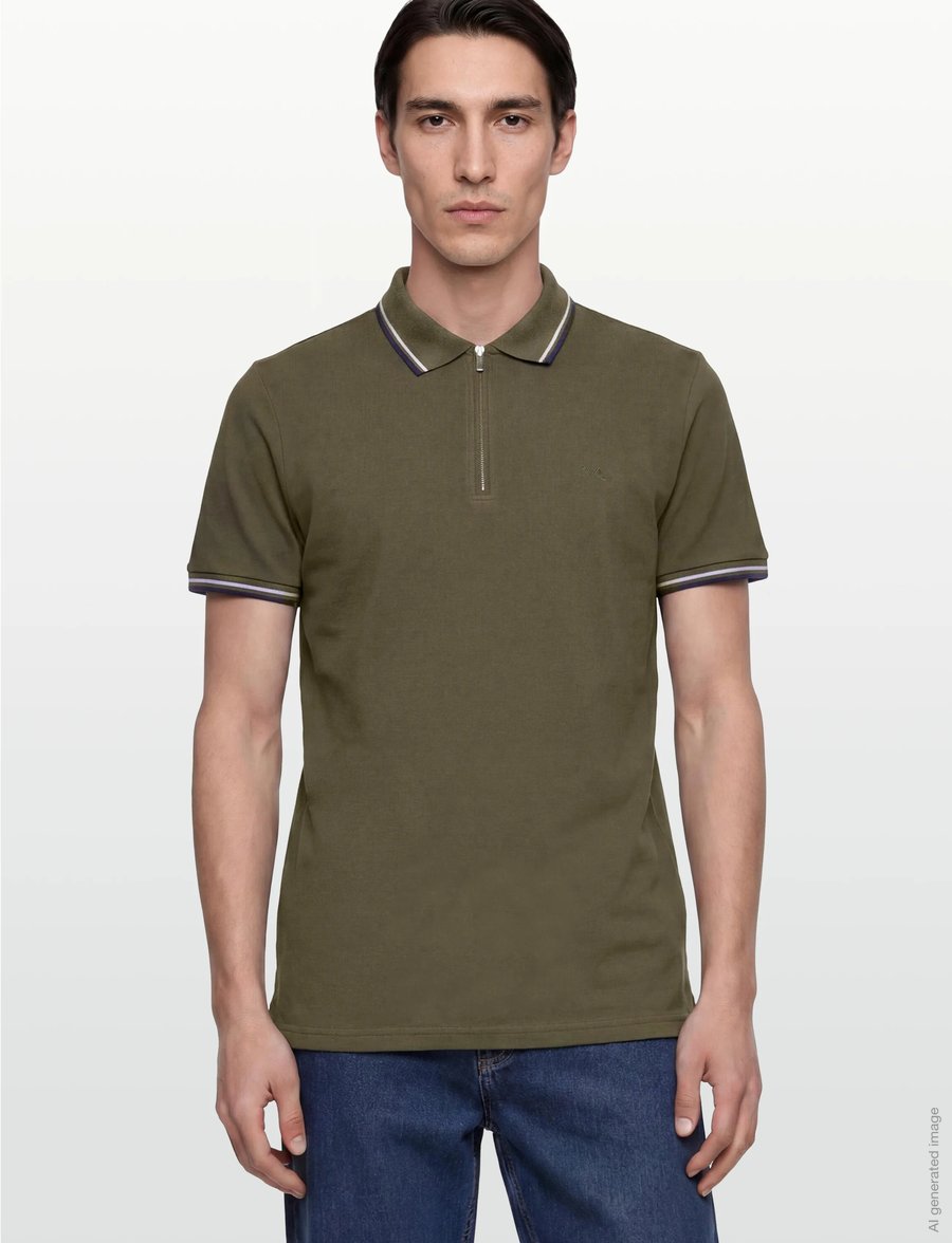 Lindbergh - Polo shirt w. contrast piping - kurzärmelig - army 424 - 3