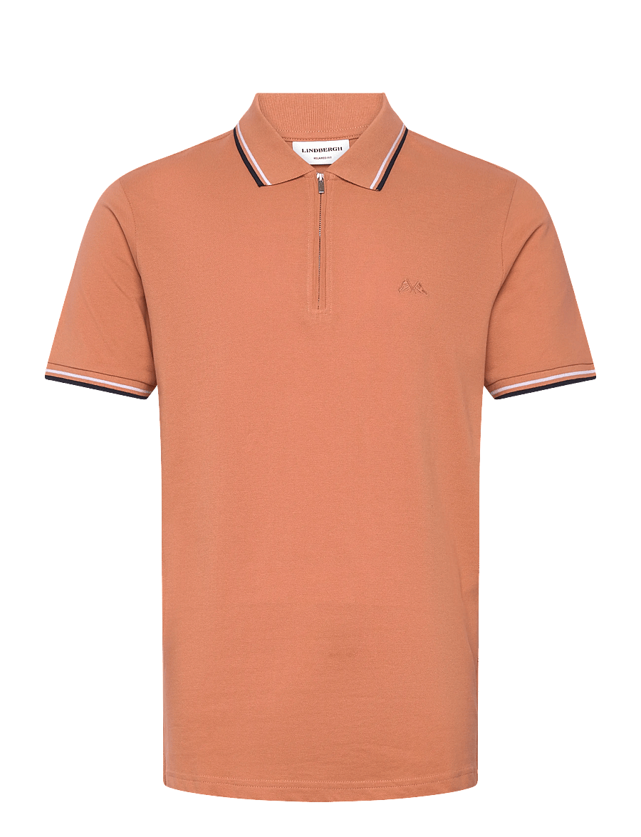 Lindbergh - Polo shirt w. contrast piping - kurzärmelig - baked rose - 1