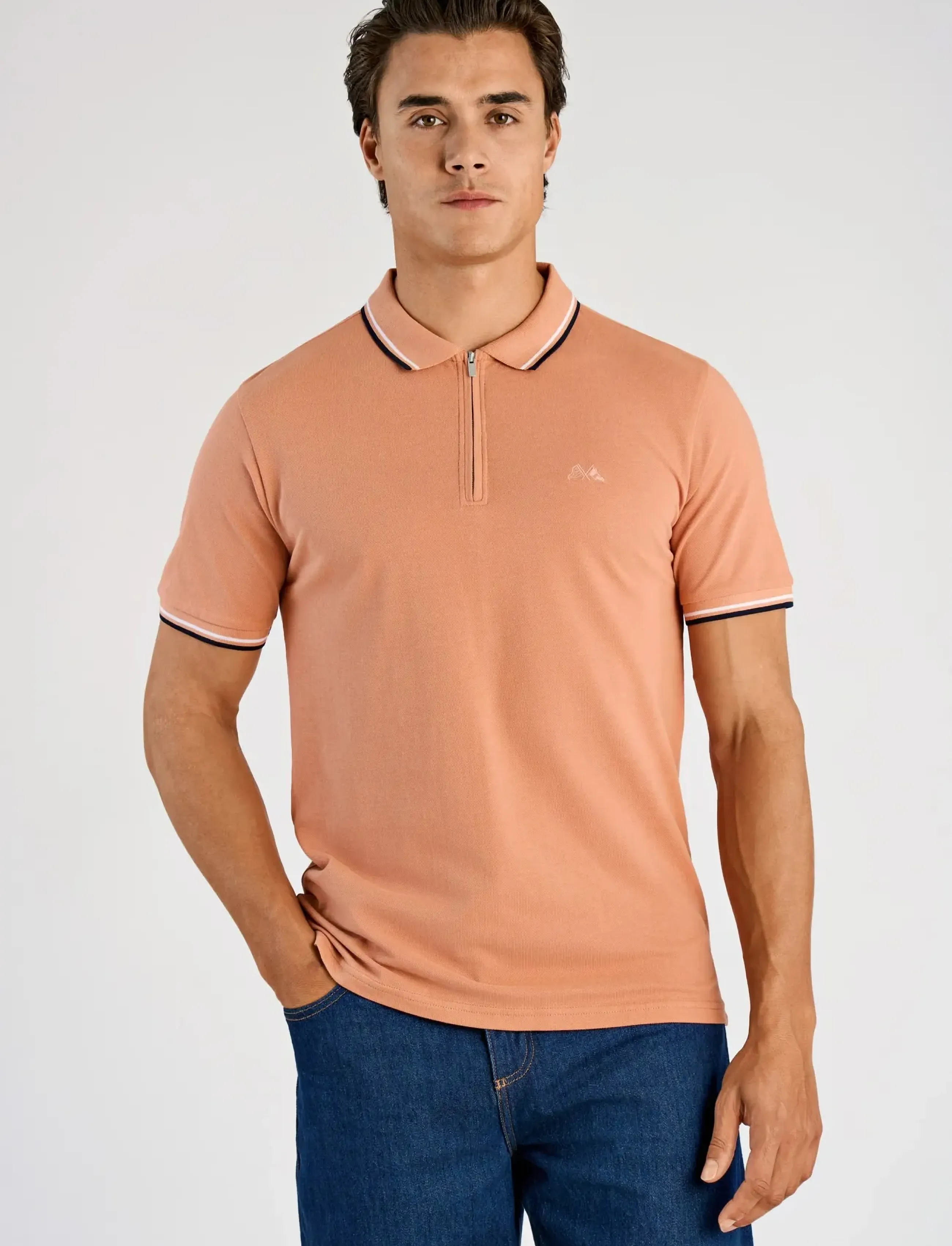 Lindbergh - Polo shirt w. contrast piping - kortærmede poloer - baked rose - 3
