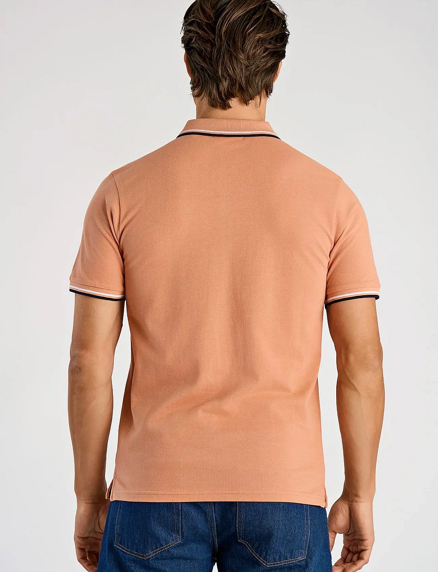 Lindbergh - Polo shirt w. contrast piping - kurzärmelig - baked rose - 4