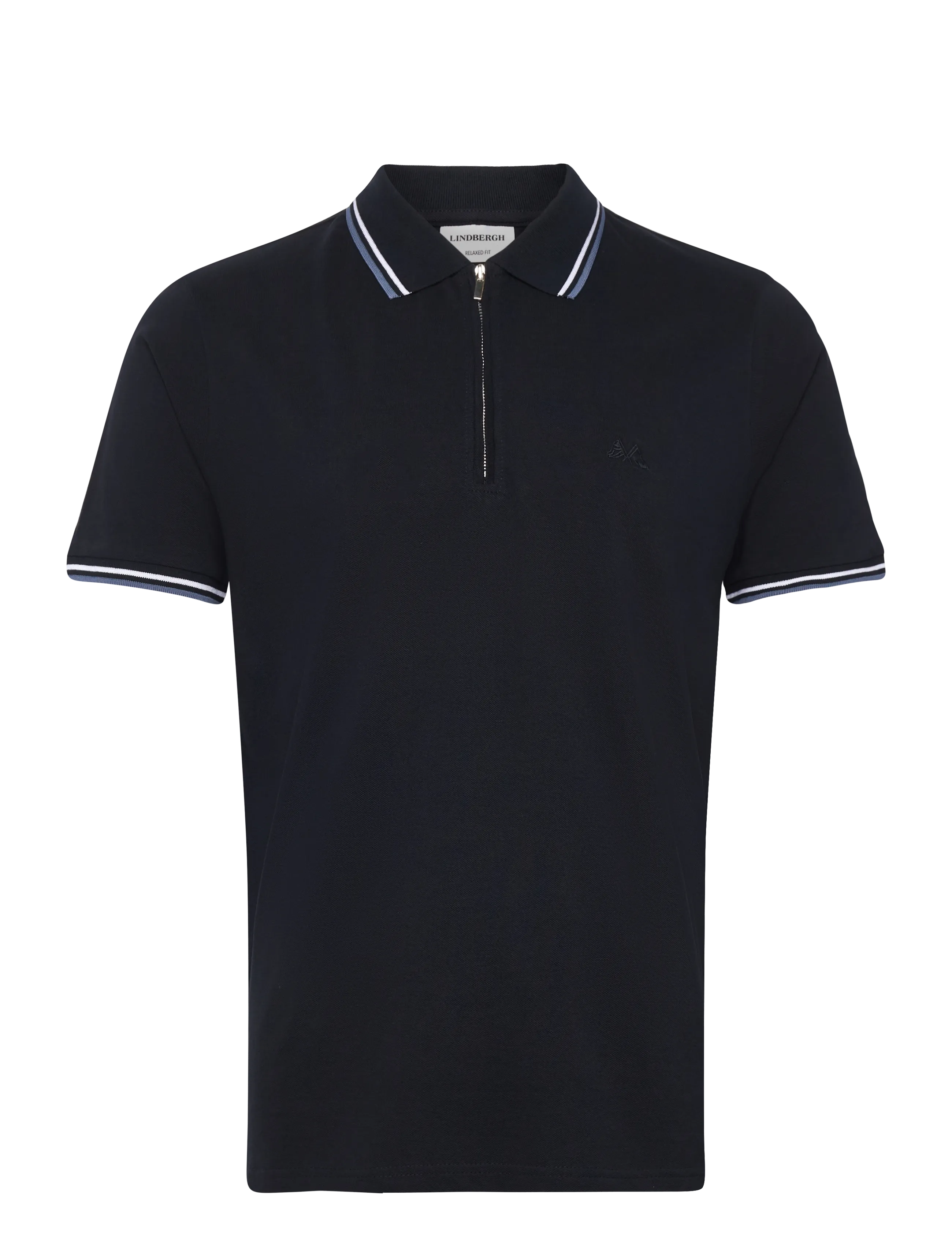 Lindbergh Polo shirt w?. zip neck - Poloshirts - NAVY 424 / navy