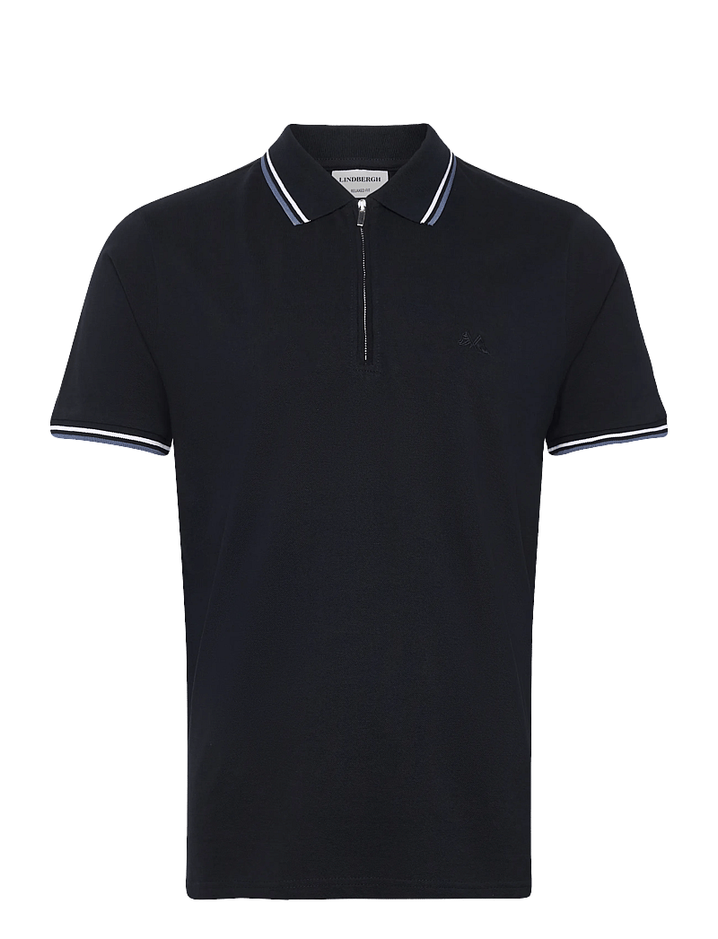 Lindbergh - Polo shirt w?. zip neck - kurzärmelig - navy 424 - 0