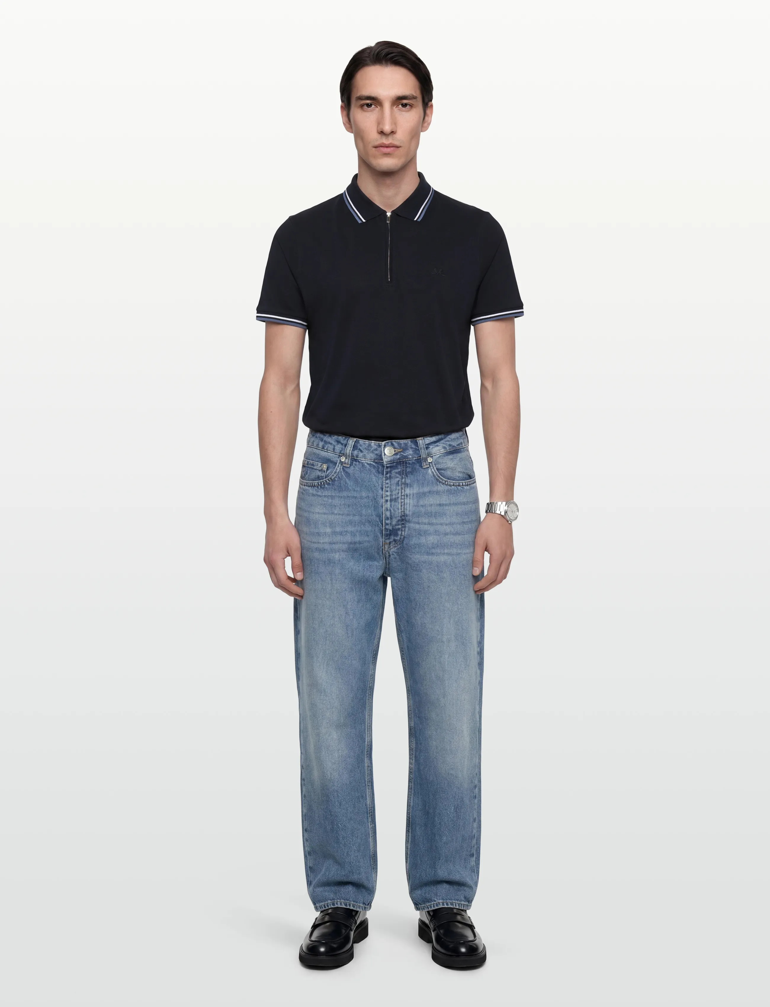 Lindbergh Polo shirt w. contrast piping - Clothing - NAVY 424 / navy