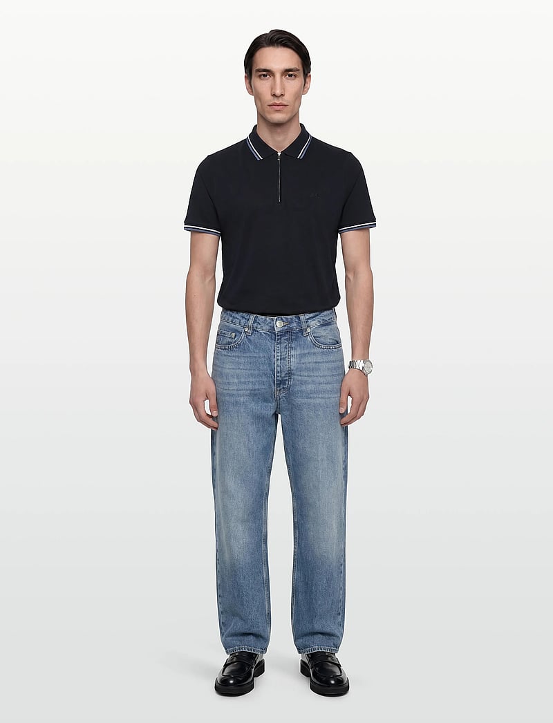 Lindbergh - Polo shirt w. contrast piping - kurzärmelig - navy 424 - 0