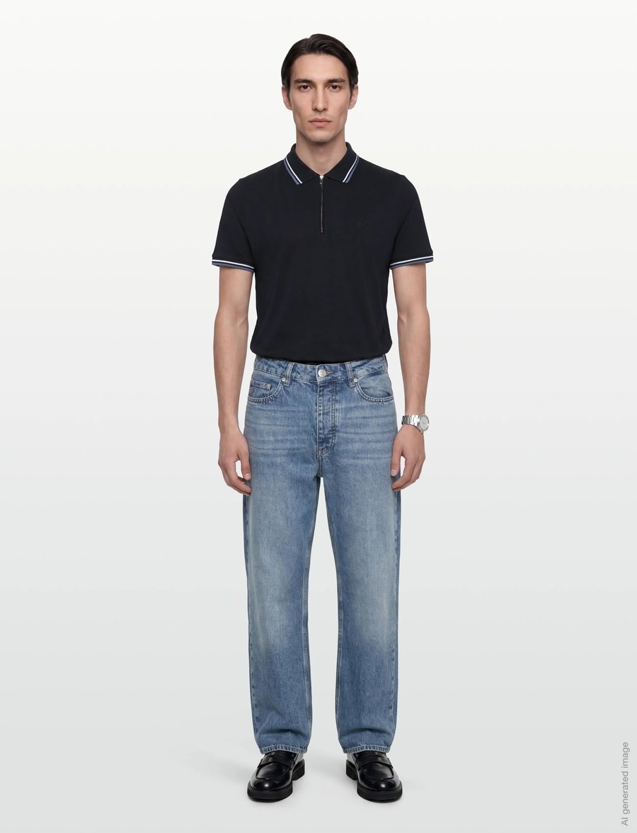 Lindbergh - Polo shirt w. contrast piping - krótki rękaw - navy 424 - 0