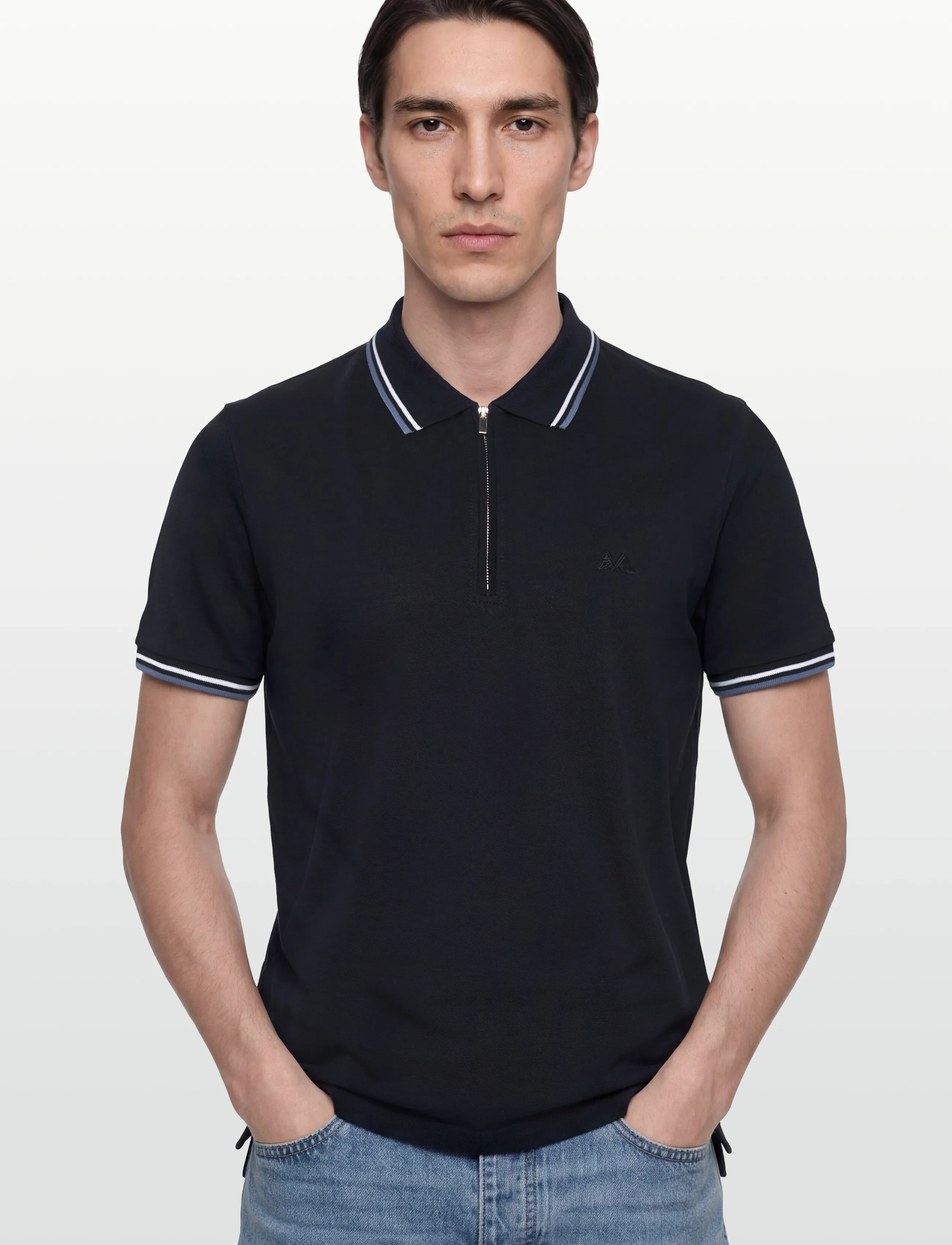 Lindbergh - Polo shirt w. contrast piping - kortærmede poloer - navy 424 - 3