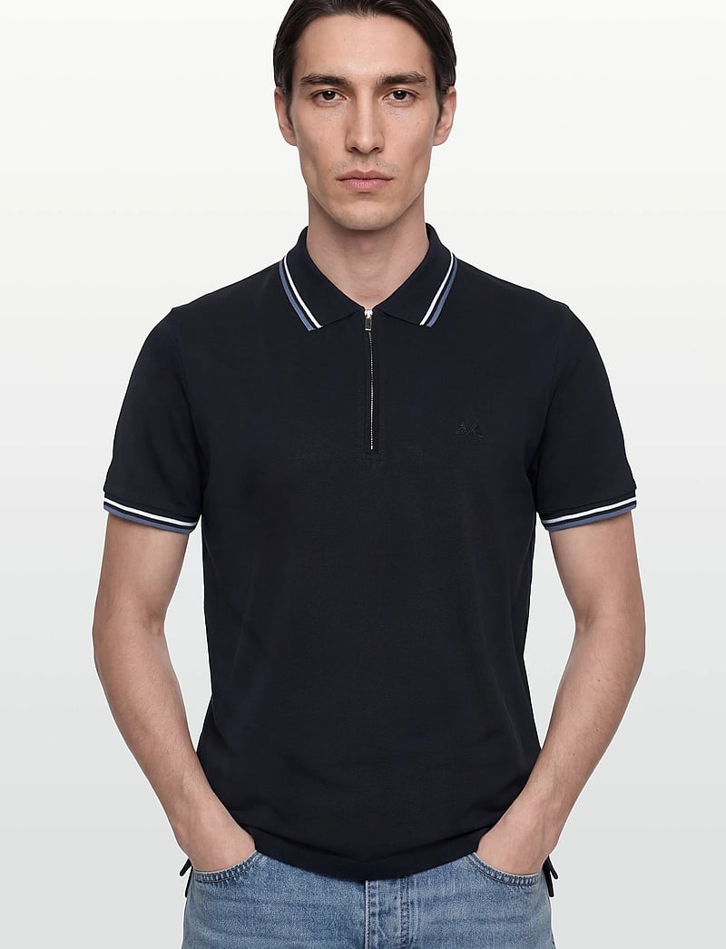 Lindbergh - Polo shirt w. contrast piping - kurzärmelig - navy 424 - 3