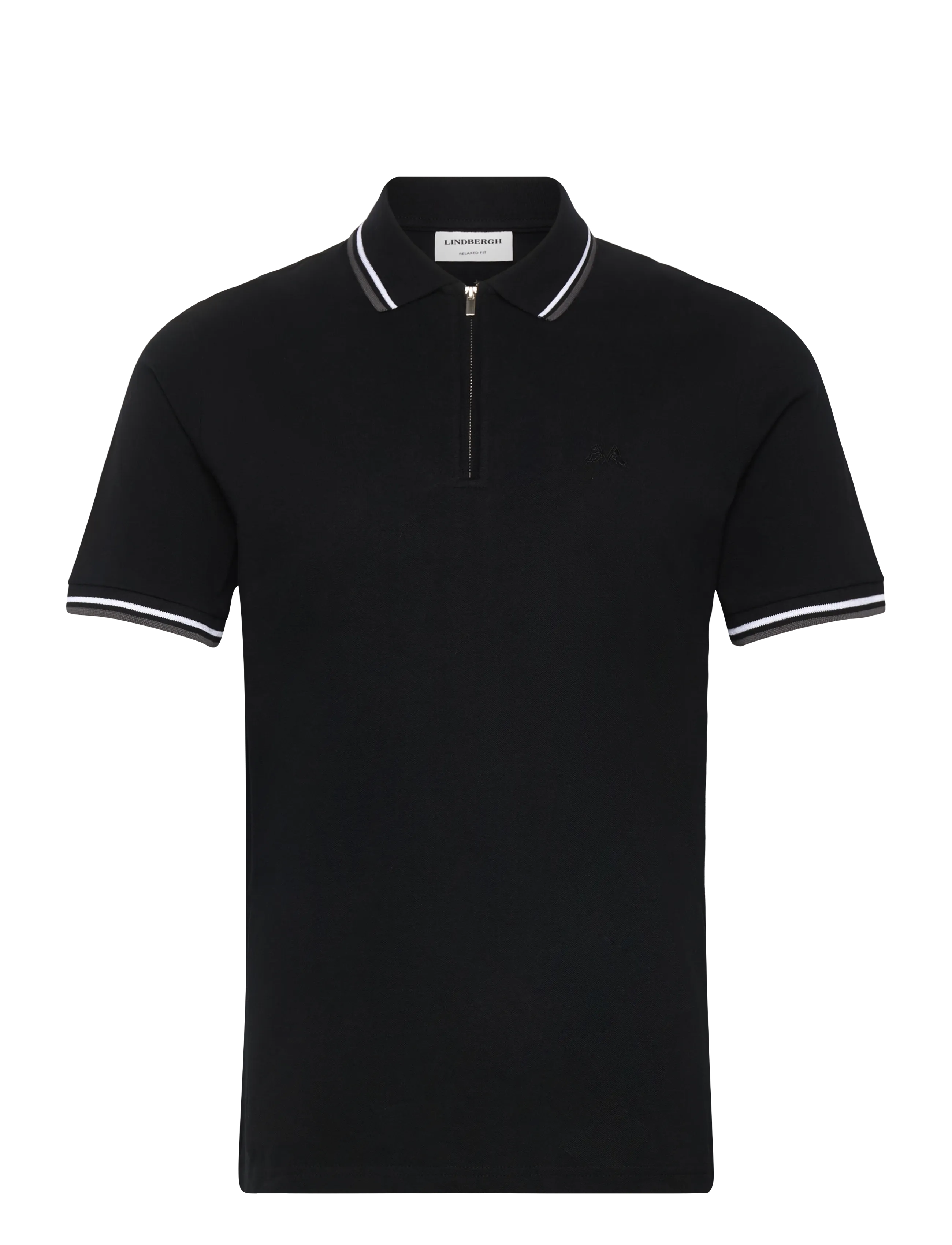 Lindbergh Polo shirt w. contrast piping - Shop under 300kr - SPACE BLACK / black